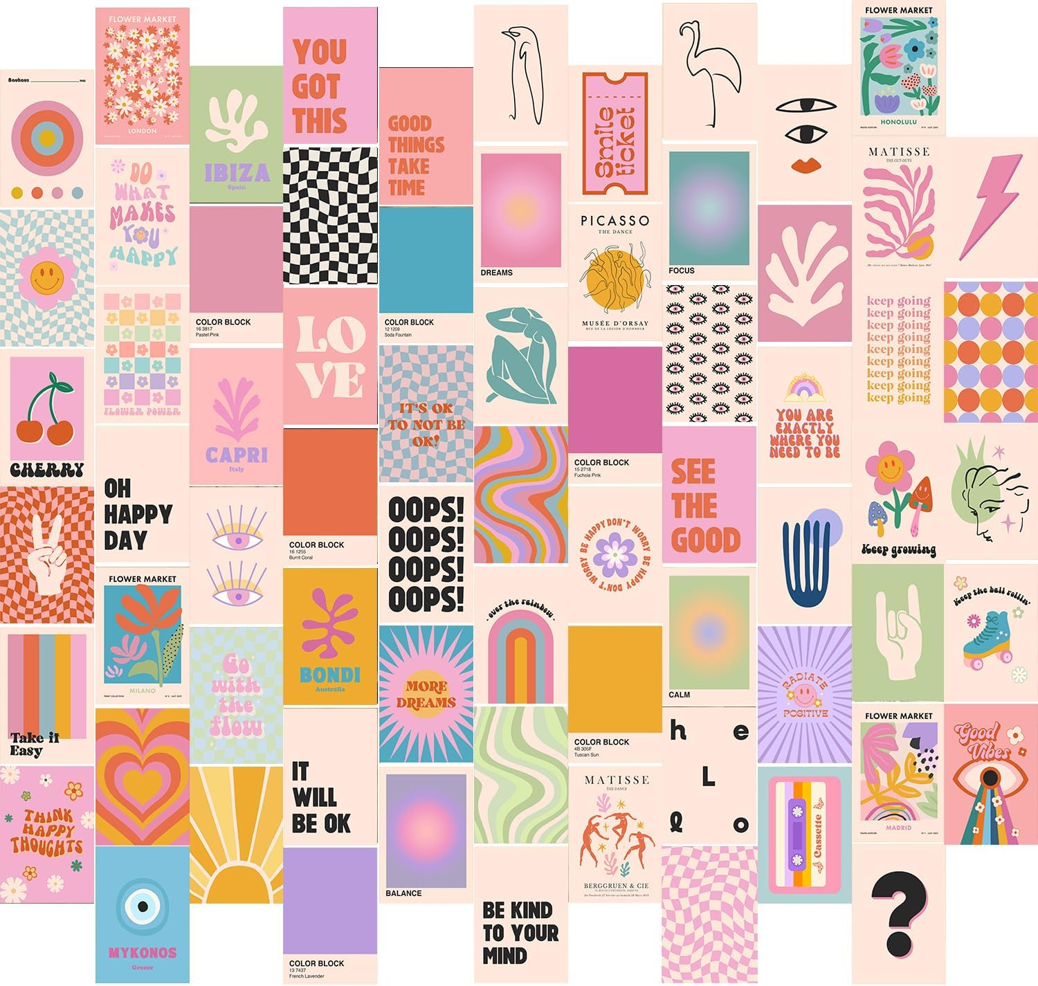 Dark Academia Wall Collage Kit, 70Pcs Dark Academia Wall Decor Vintage Poster, Retro Style Dark Aesthetic Room Decor, Light Academia Photo Collage Kit 4"X6" Aesthetic Picture, Gothic Home Decor For image number 1