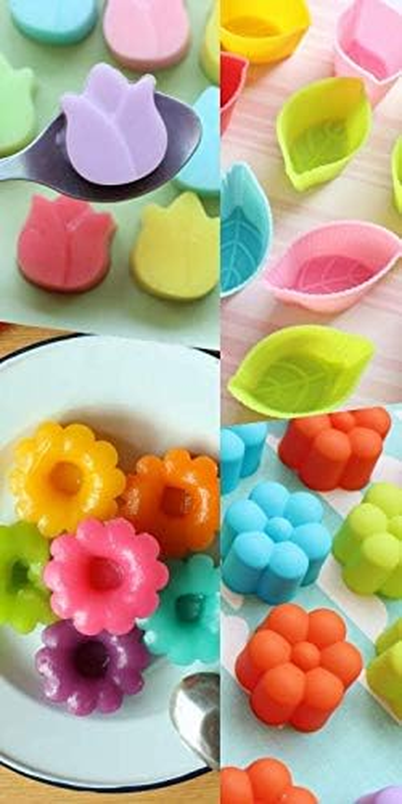 Tamtamparty Small Size 3Cm X 12PC Set Pack | Assorted Colors Flowers Mixed Design Molds | Chocolate - Candy - Jelly - Mini Soap | Silicone Ice Cube - Silicone Individual Separated Molds