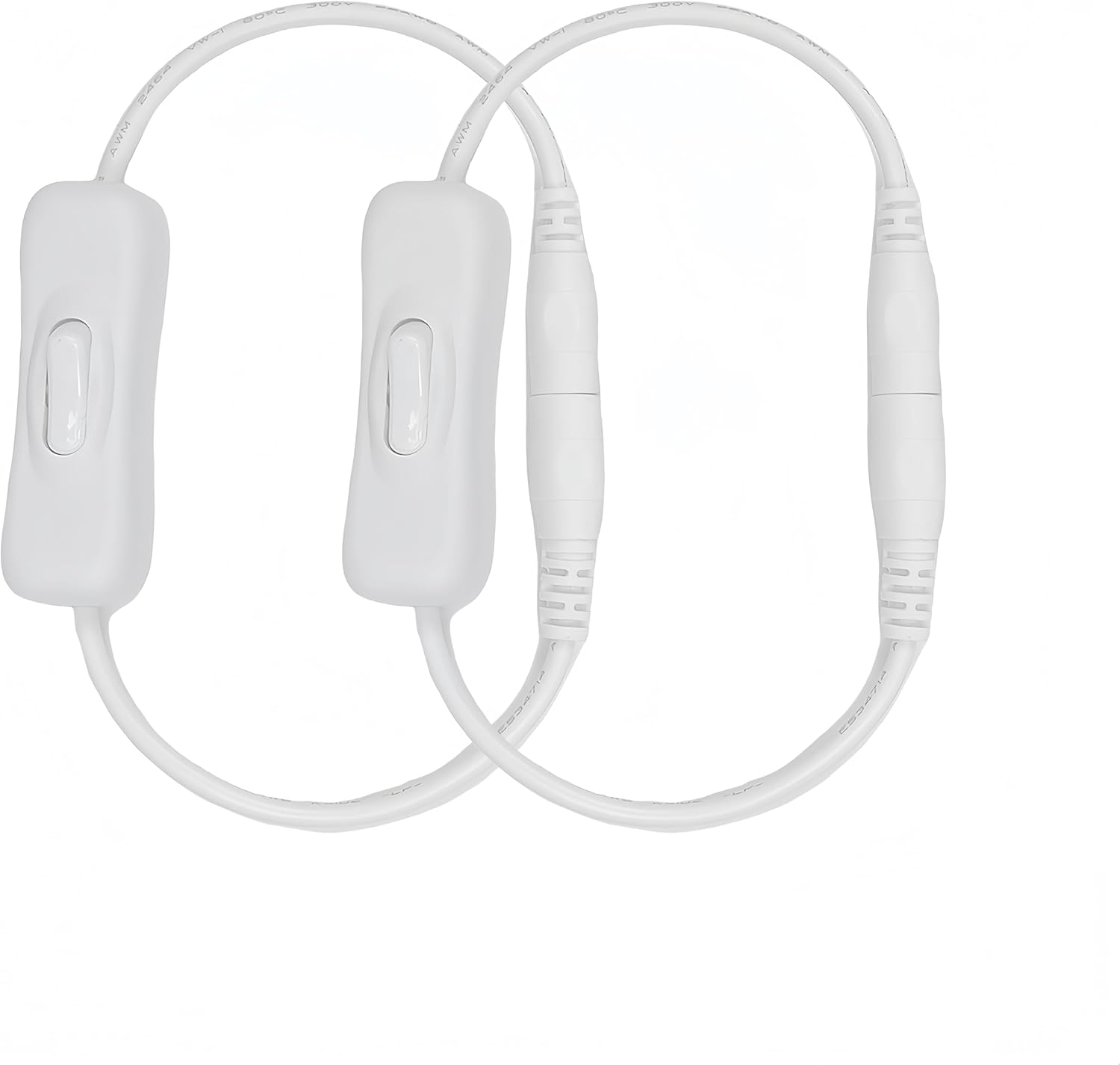 2Pcs 5-24V DC On/Off Switch with 5521DC Male and Female Connectors(Black),22Awg Wire,Easy to Open and Close,For Pc,Tv,Car,5V 12V 24V LED Strips