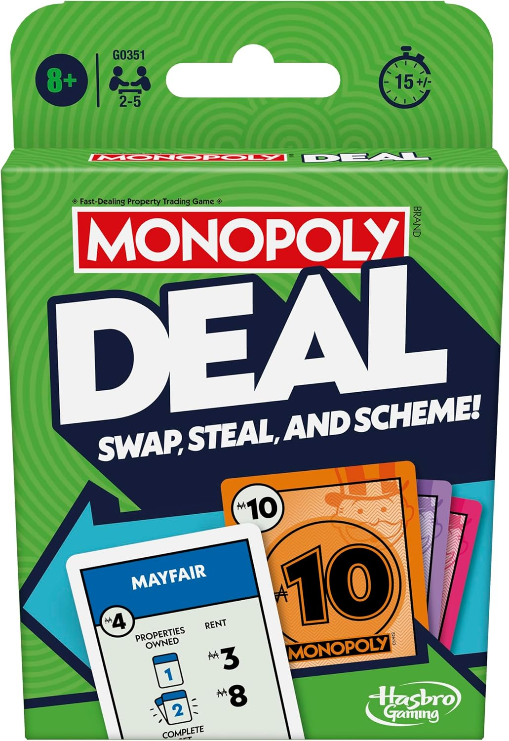 Monopoly Deal Card Game | Quick-Playing Card Game | Fun Games for Families and Kids | Ages 8 and up | 2 to 5 Players | 15 Mins; | Travel Games image number 3