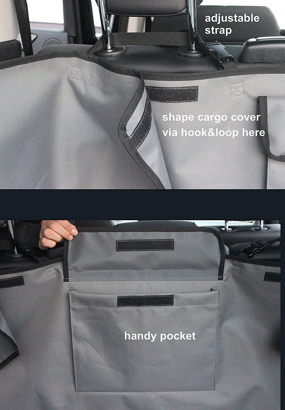 Dog Vehicle Cargo Liner Cover Pet Seat Cover Bed Floor Mat Nonslip Waterproof Universal for Car SUV Truck Vans Gray image number 3