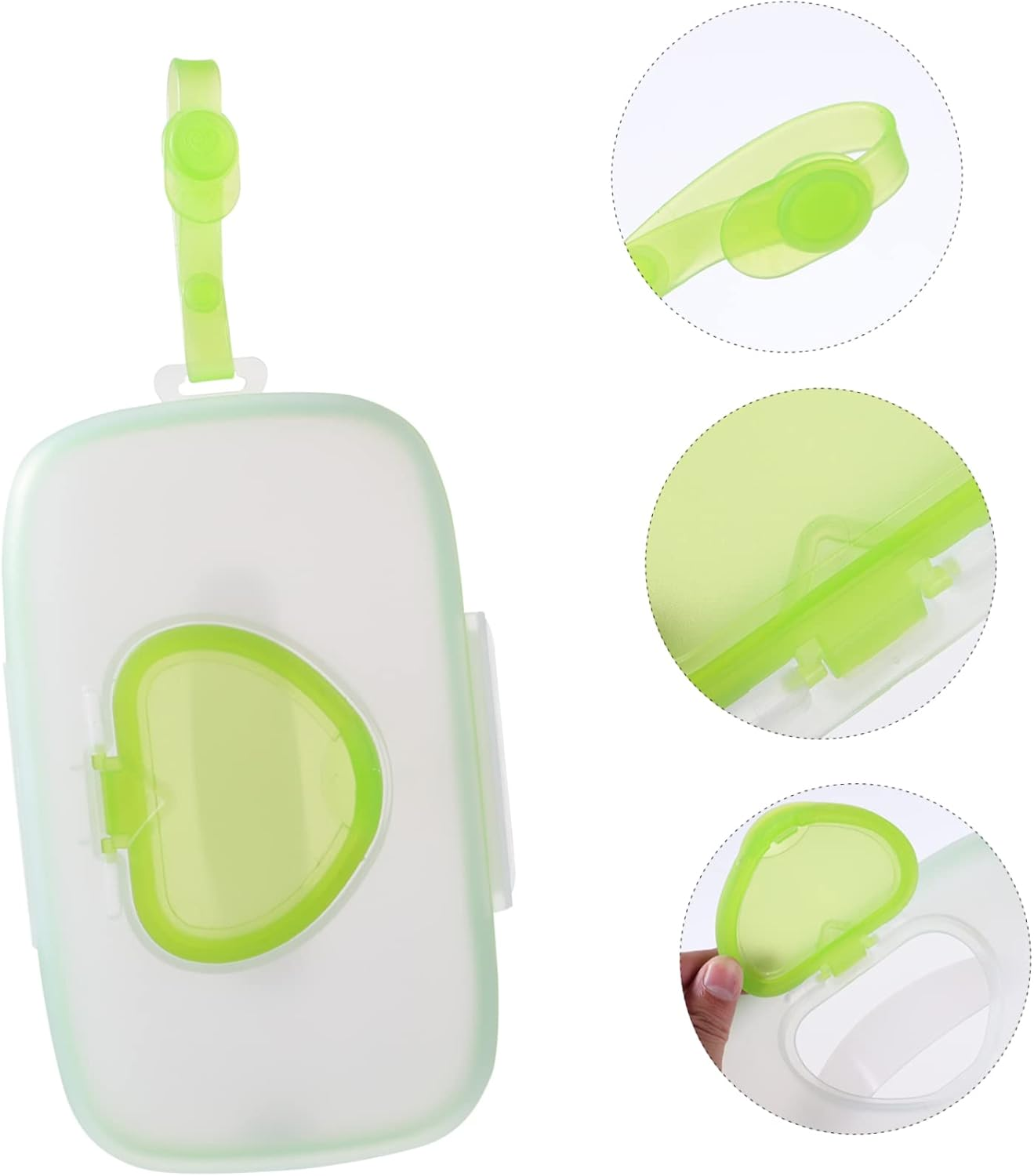 Outanaya 1Pc Portable Box Hanging Wet Tissue Case for Strollers Cribs Travel Convenient Storage Holder Green for Outdoor Use image number 6