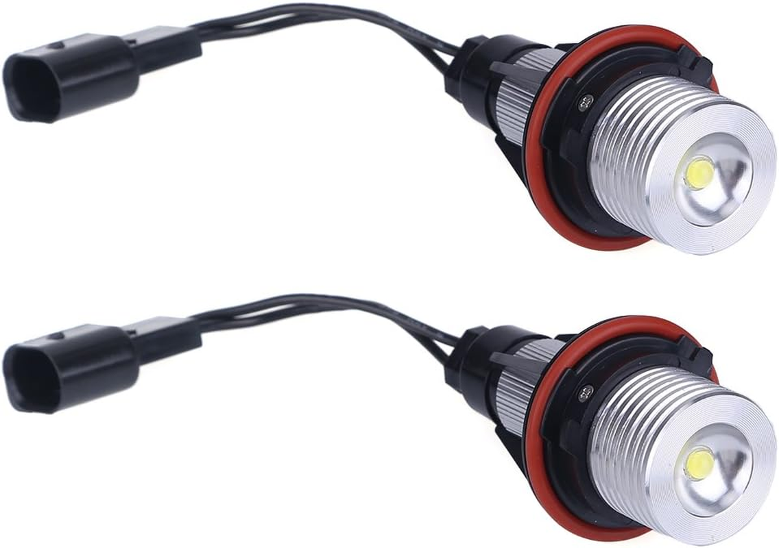 2PCS 5W LED Angel Eyes Halo Ring Marker Light Bulb for BMW 5 6 7 Series X3 X5 (Fit E39 E53 E60 E63 E64 E65 E66 E83) (5W, White) image number 3