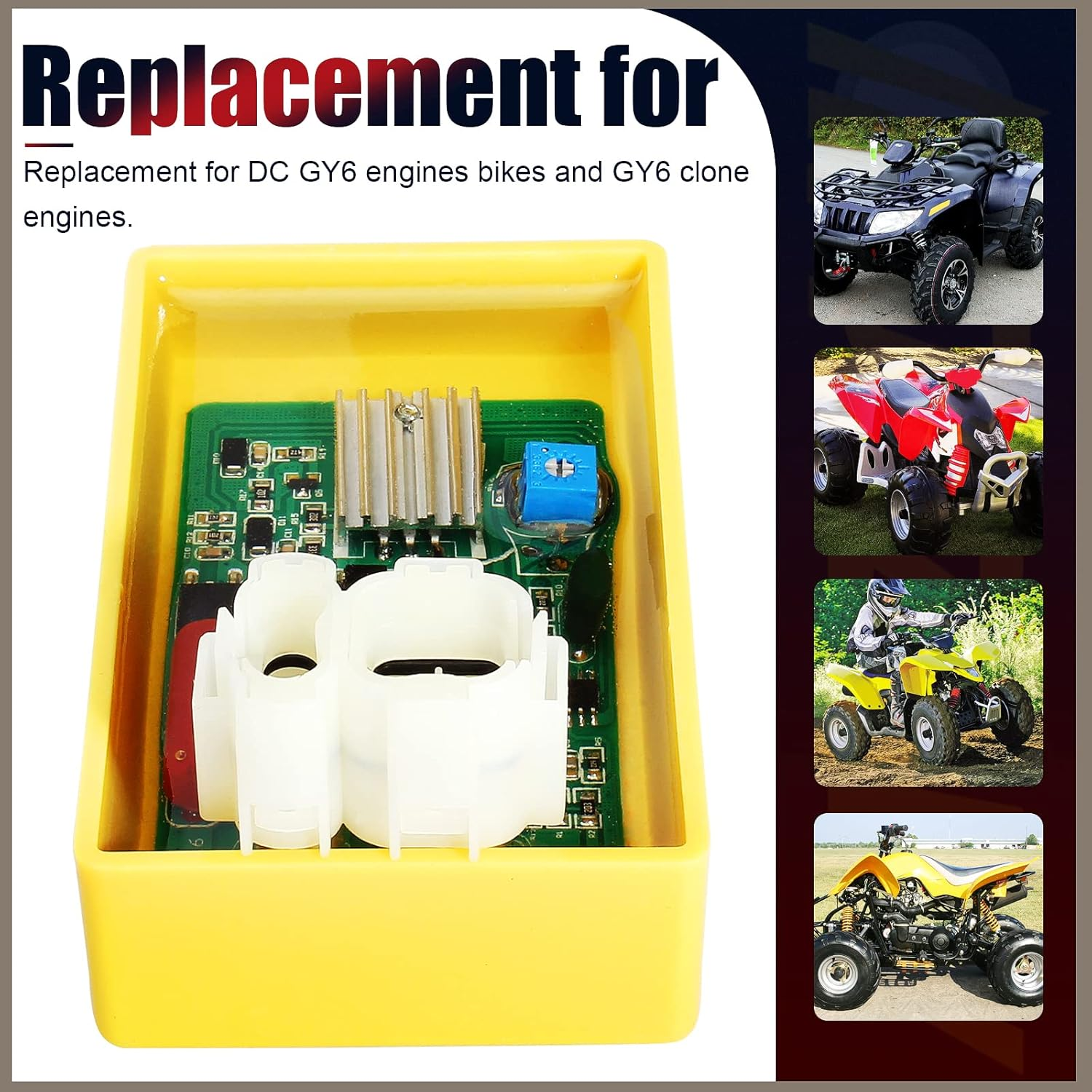 Adjustable High Performance Racing 6 Pin DC CDI Box GY6 50Cc - 90Cc 110Cc 125Cc 150Cc 200Cc 250Cc Scooter ATV Go Kart Moped Quad Dune Buggy Pit Dirt Bike Kymco Agility People Sento 50 125 150 image number 5