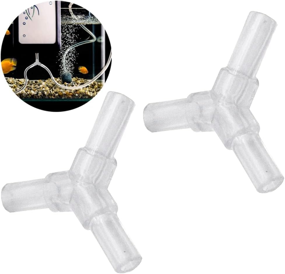 3-Way Control Lever Valve Distributor Splitter for Aquarium, 5Pcs Transparent, Tubing Connector Hose Fittings for Pumps and Filters