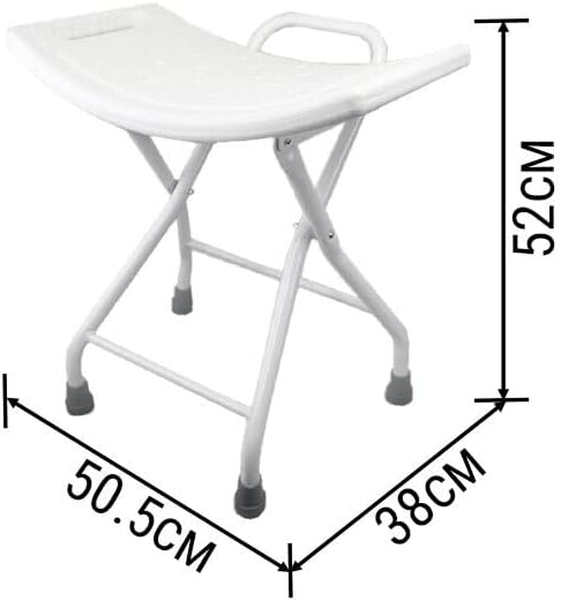 Foldable Steel Shower Chair W/Handle Stool Seat Bench Safety Aid Elderly image number 2
