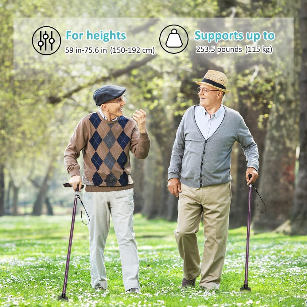 Luxury Walking Stick - Elegant Wooden Handle Cane for Seniors - Foldable/Folding Walking Stick - Stylish Design, Durable, Portable - Premium Walking Sticks for Stability and Comfort image number 2