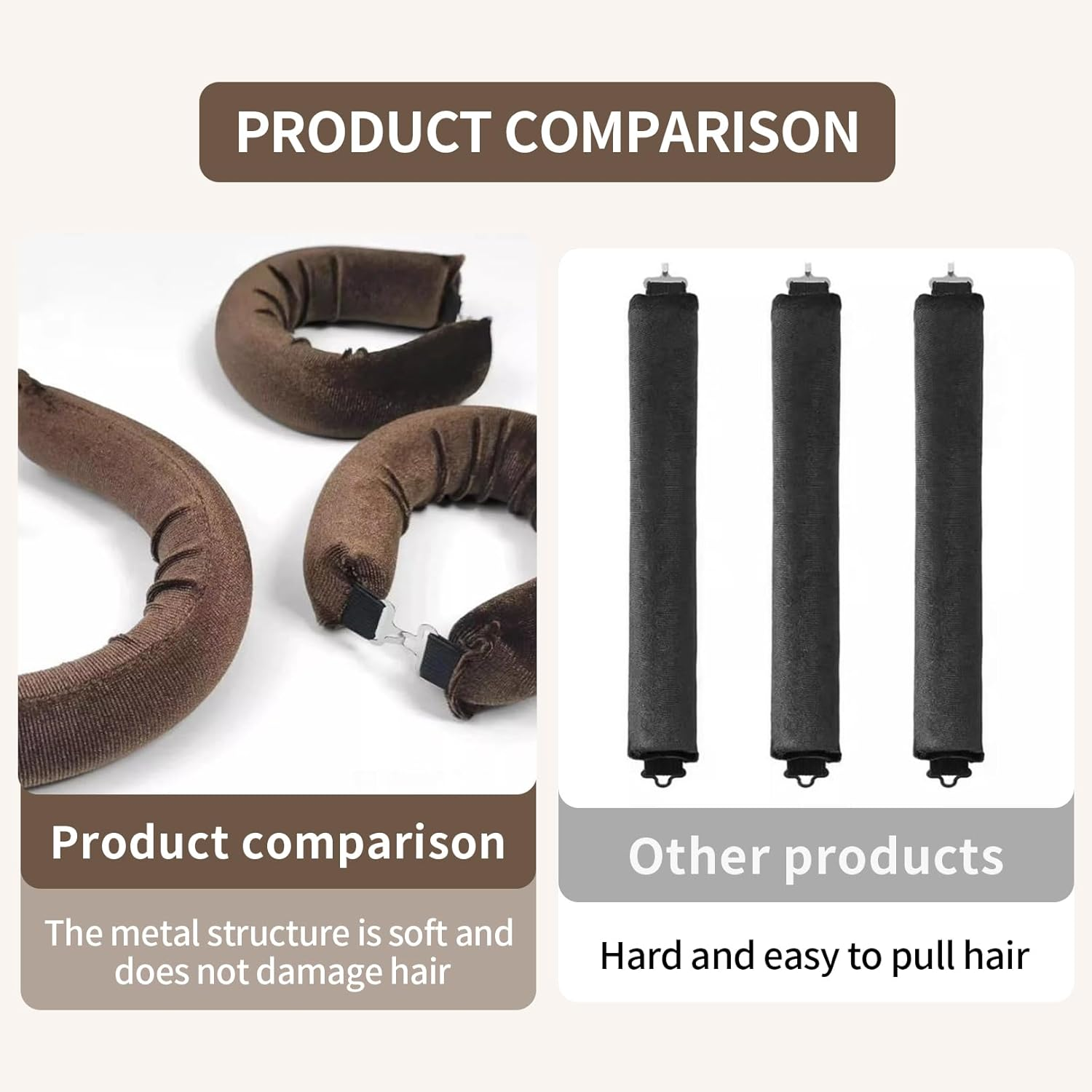 Set of 3 Curls without Heat, Heat-Free Curlers, Heatless Curls, Hair Curls, Heat-Free Curls Overnight, Flexi Bars with Hooks, DIY Heatless Band Hairstyle Set for Long, Medium, All Hair Types image number 2
