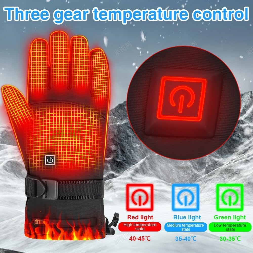 B-Qtech Heated Gloves for Men Women 4000Mah Battery Rechargeable Heated Ski Gloves Touchscreen Waterproof Electric Heated Fishing Gloves for Winter Outdoor Work Skiing Hiking image number 5