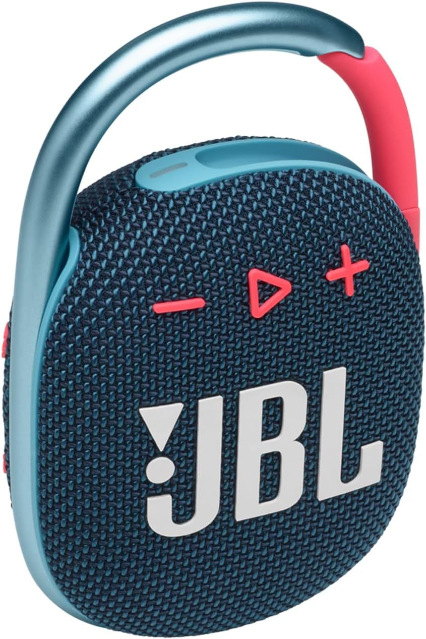 JBL Clip 4, Rich JBL Original Pro Sound, Bold Style and Ultra-Portable Design, Upgraded Integrated Carabiner, IP67 Waterproof and Dustproof, Wireless Bluetooth Streaming, Pink