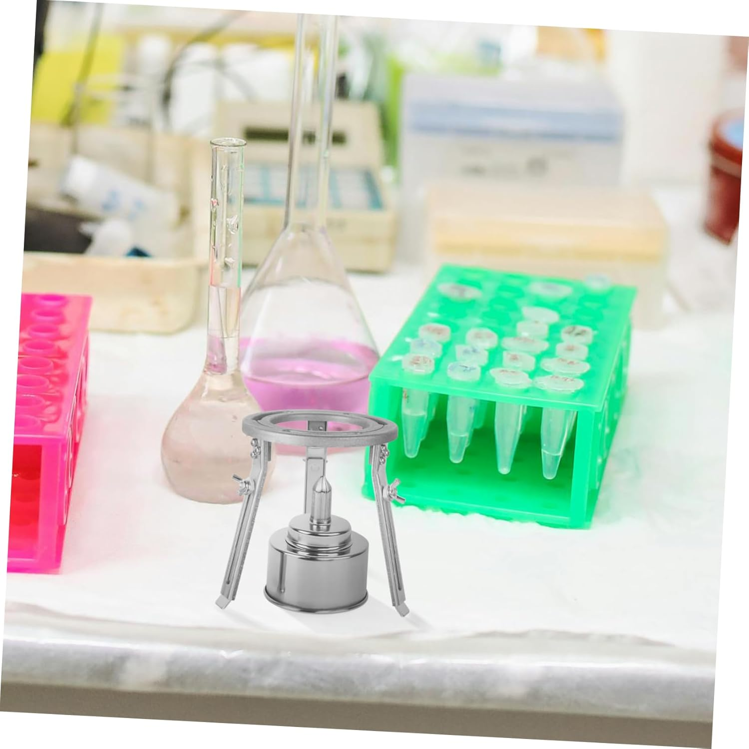 PLAFOPE Aluminum Alloy Experiment Tripod Liftable Heating Stand for Beaker Support for Classroom Science Projects image number 3