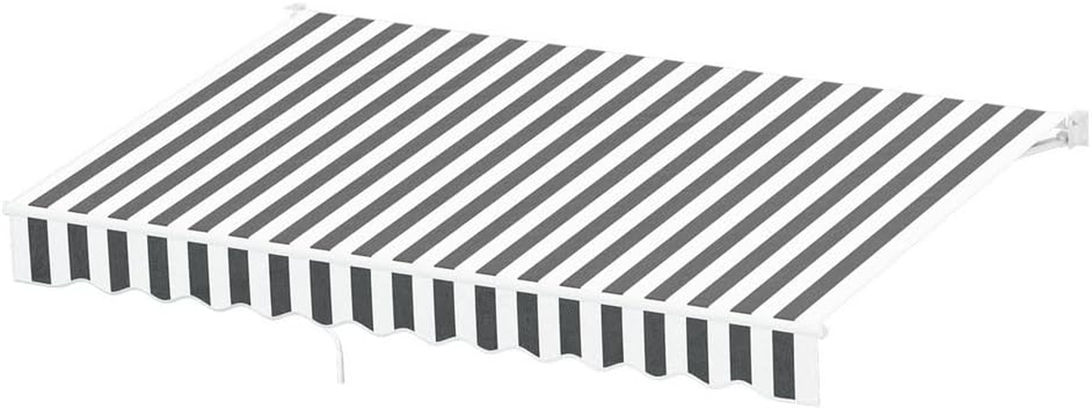 Instahut Retractable Folding Arm Awning Manual Sunshade 4Mx3M Grey White