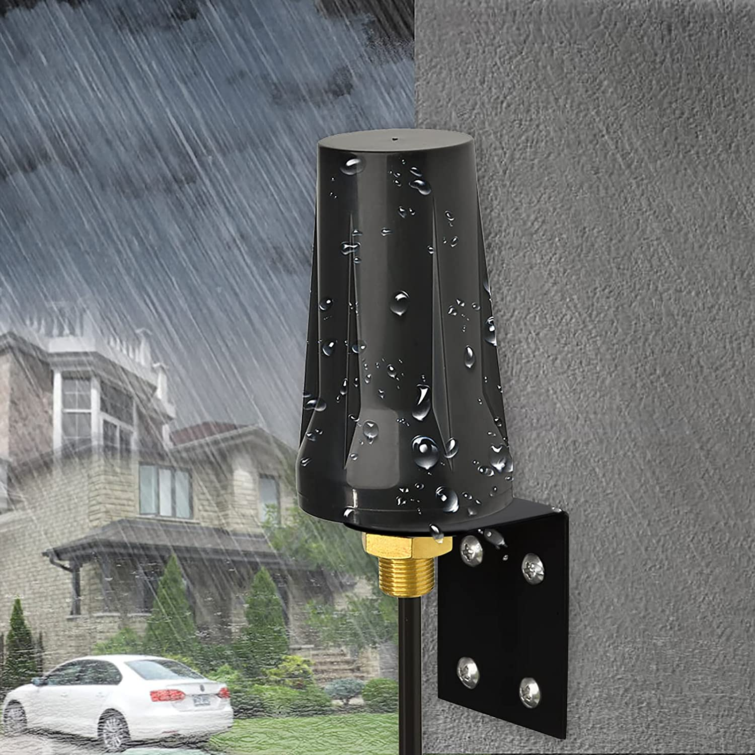 Bingfu 4G LTE Antenna Outdoor 5Dbi Waterproof Wall Mount Antenna with Two SMA Connector Splitter Cable Compatible with GSM 3G 4G LTE Router Gateway Camera image number 4