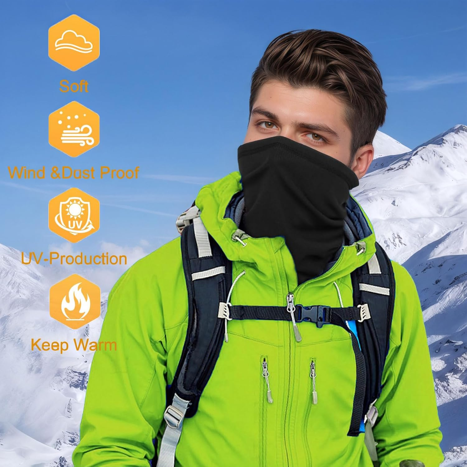 2 Packs Neck Warmer Gaiter Ski Balaclava for Men and Women Reusable Neck Cover UV Protection Balaclava for Men Women Outdoor Sport