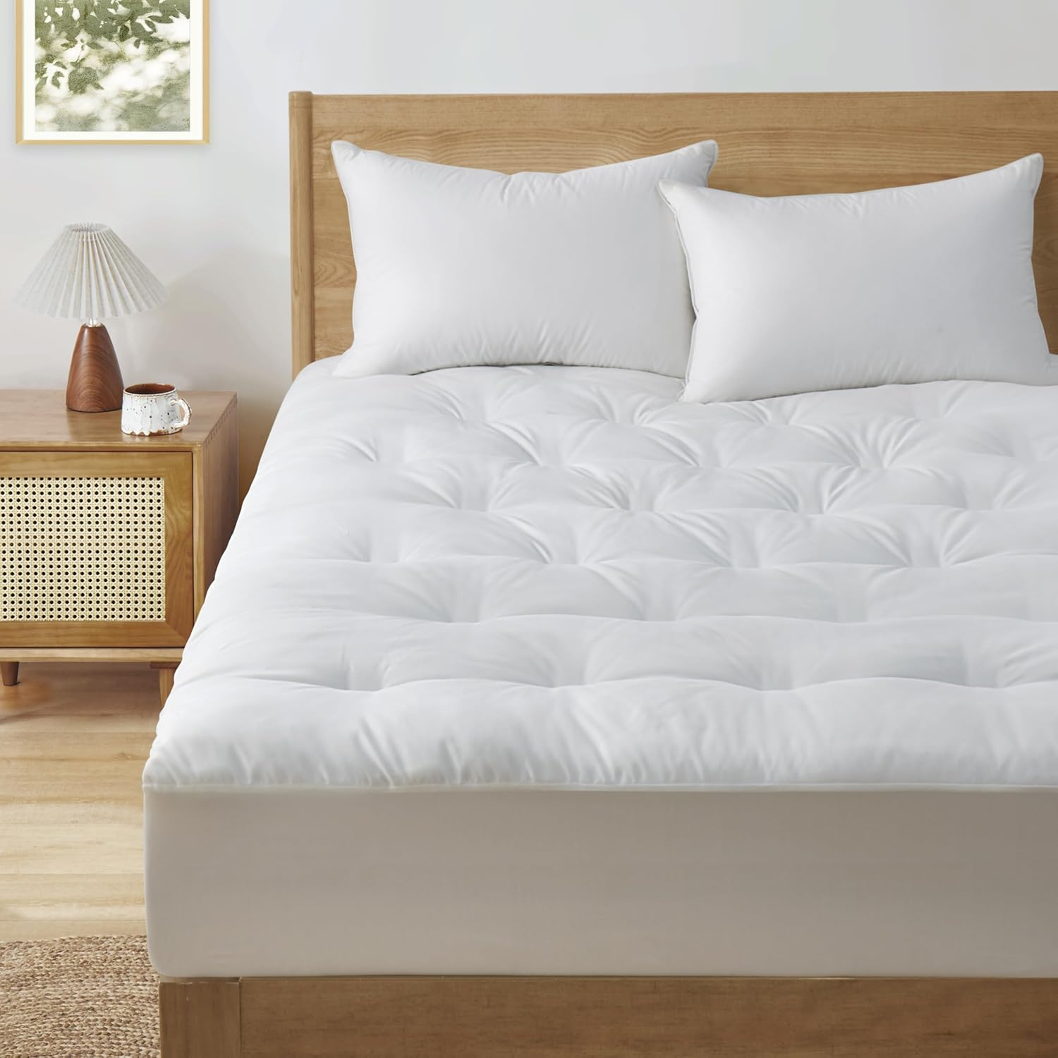 Mumullum 1200GSM Mattress Topper King Single, Extra Thick Breathable Fiber-Filled Fitted Mattress Pad, Machine Washable Hypoallergenic for 40CM Deep Pocket image number 2