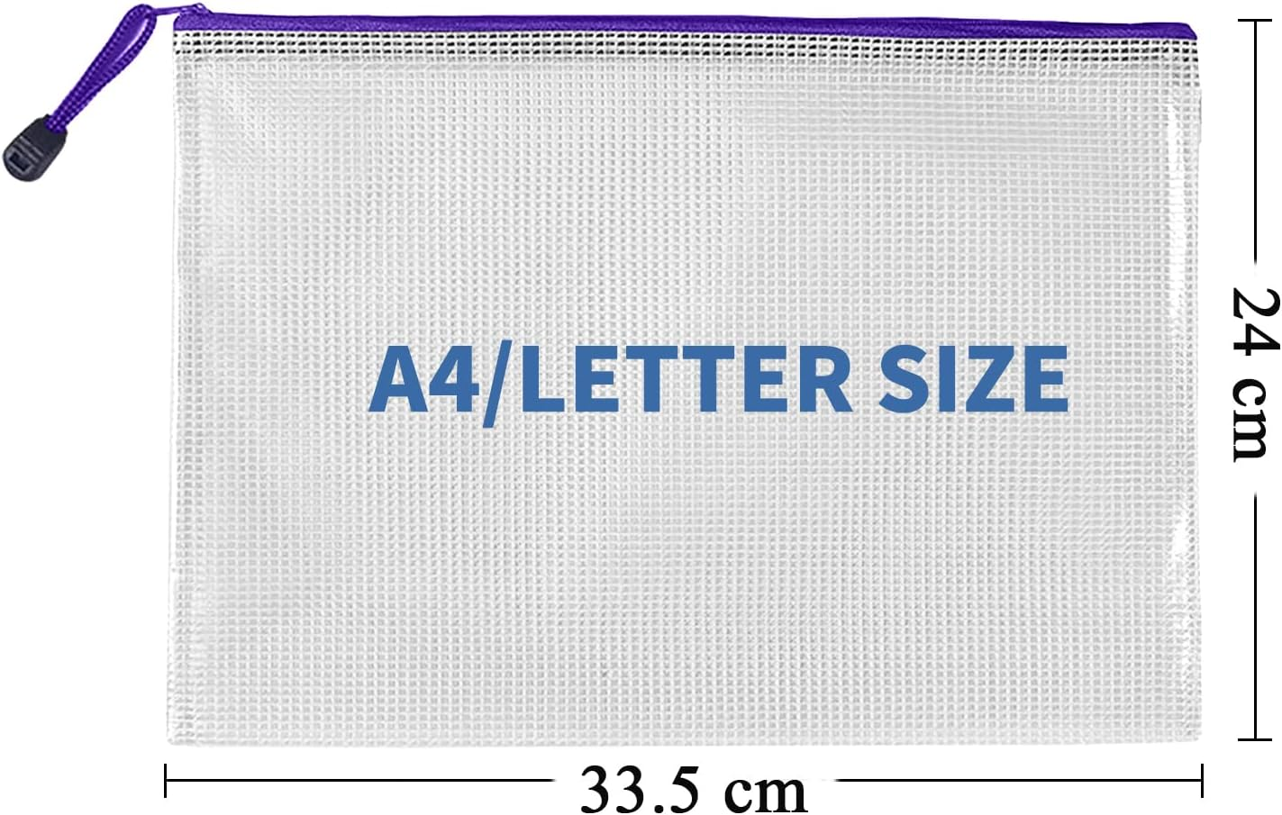 SAYEEC 6 Pack Mesh Zipper Pouch, A4 Letter Size Plastic Zipper Bags for Organizing, Waterproof Zip File Folders Document Storage Bags for Travel School Office Home Supplies Organization (6 Colors) image number 6