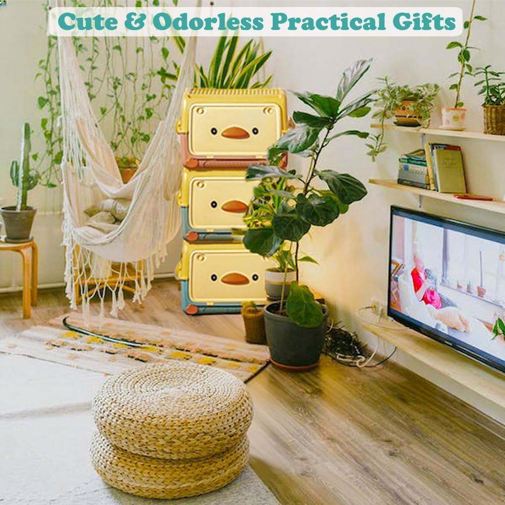 Large Plastic Storage Box with Front Lid, Stackable Space-Saving Organiser Container for Home Office, Arts & Crafts Supplies, 40L (Green, 46X31X30Cm) - Green image number 3