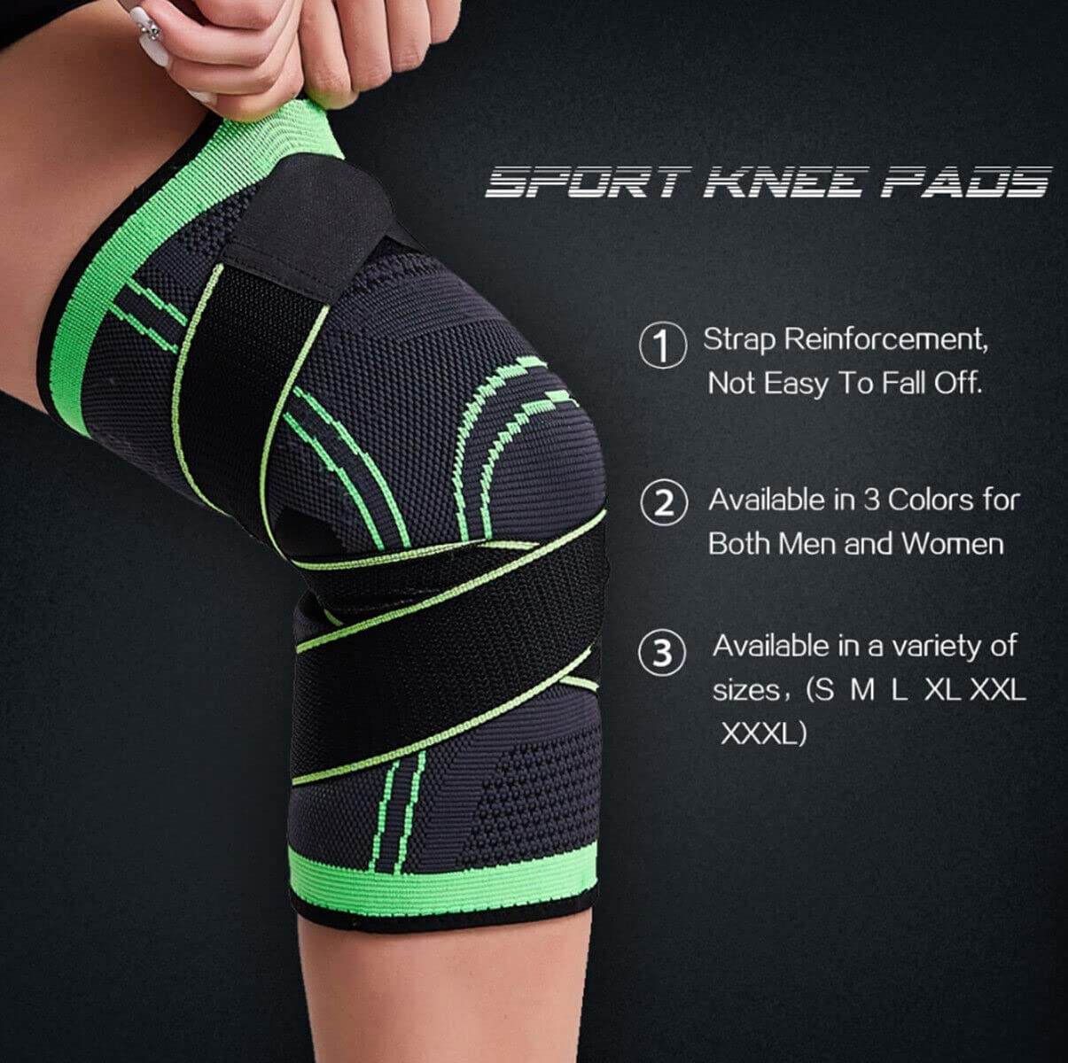 INONE Knee Compression Sleeve Support, Knee Brace for Running, Hiking, Arthritis, ACL, Meniscus Tear- Ideal Knee Support Brace for Sports, Gym - Comfortable Fit - Knee Braces (XXL)