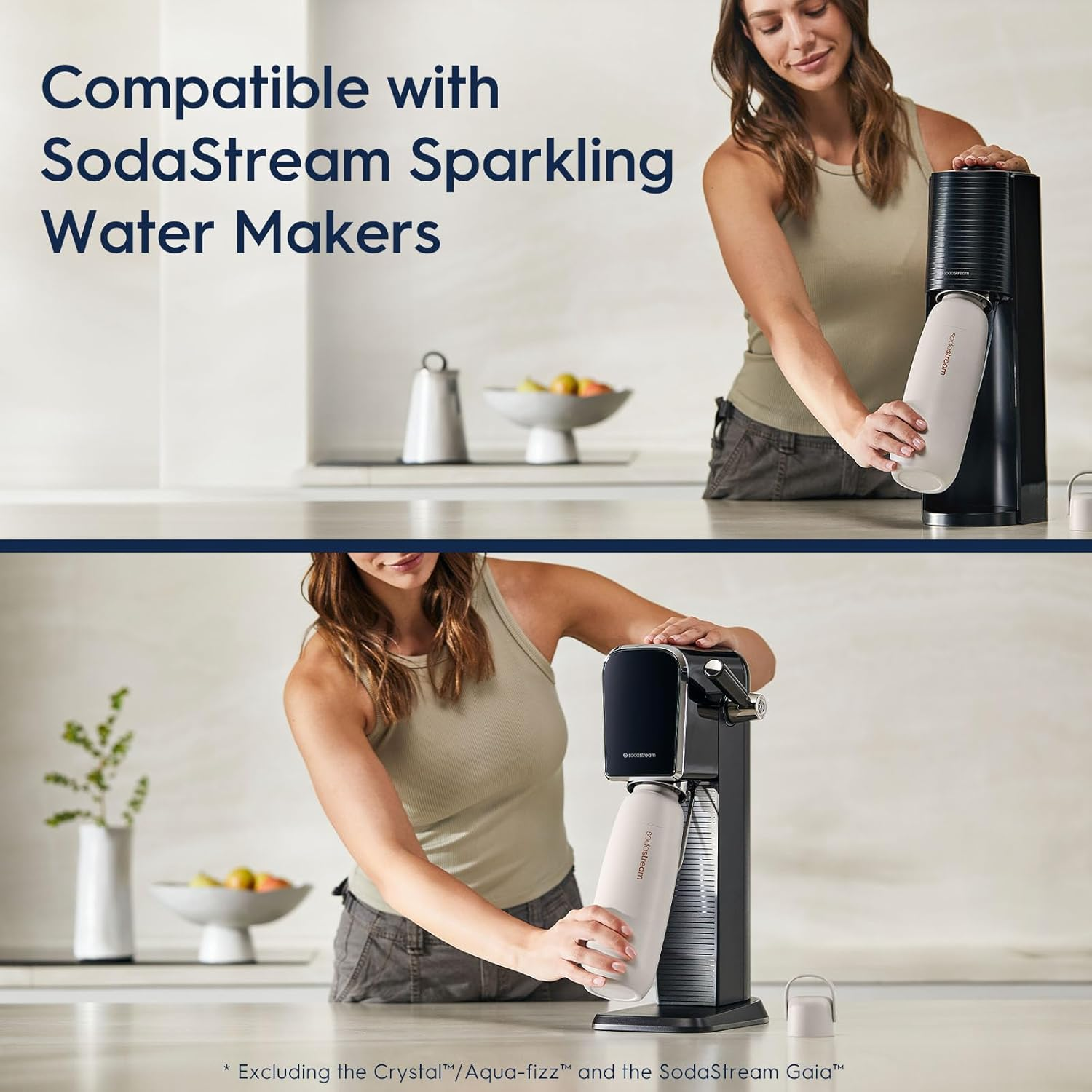 Sodastream - Fizz&Go Storm Double Walled Stainless Steel Bottle | Keeps Drinks Cold & Bubbly for 12 Hours | Compatible with Sodastream Quick Connect Machines | Easy-Carry Handle, 900ML - Storm image number 2