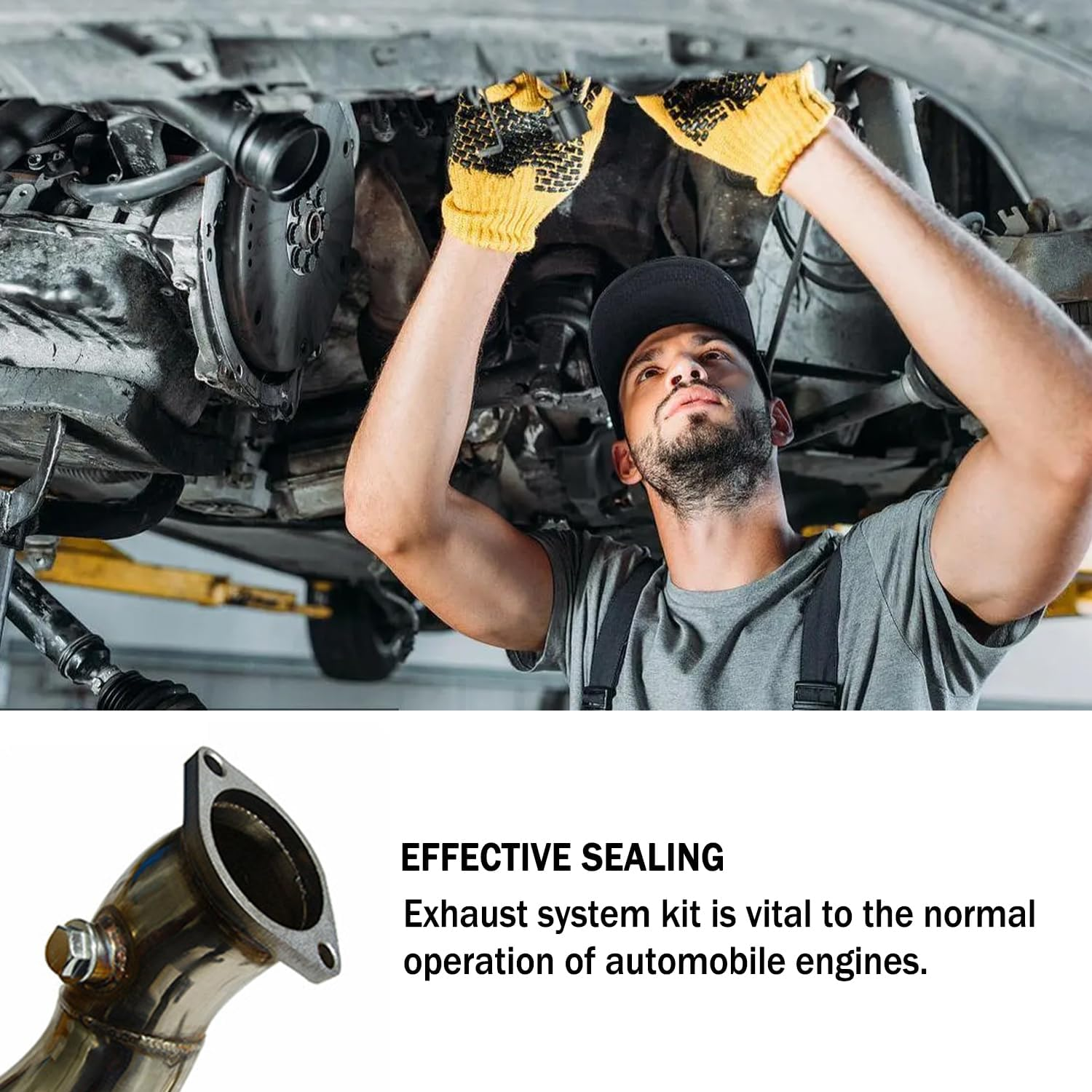 2-Bolt 3 Inch Exhaust Flange Repair Kit,Stainless Steel Exhaust System Kit with Exhaust Gasket & Exhaust Bolts,Exhaust Pipe Flange Gasket for Automotive Replacement Exhaust Flanges (3") image number 4