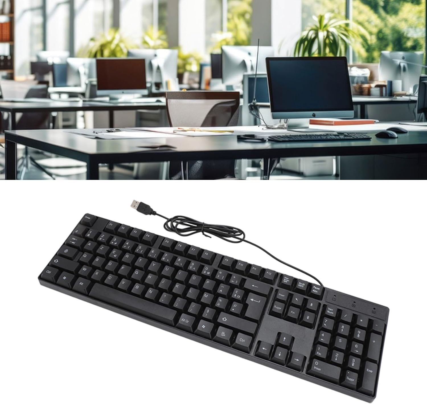 Minority Language Keyboard, Widely Used Sturdy USB Wired Keyboard 104 Keys for Gaming (French AZERTY Layout) image number 4