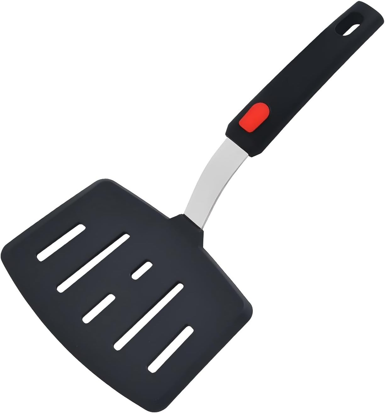 Kushucun Professional Silicone Spatula &ndash; High Heat Resistant Fish & Pancake Turner, Wide Flexible Blade for Non-Stick Pans, Dishwasher Safe (Black Grip Design) image number 4