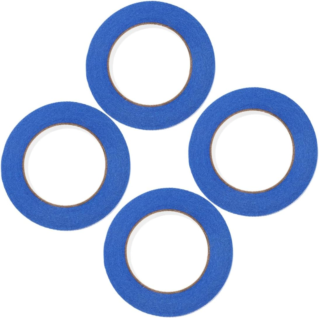 PLAFOPE 4 Rolls Car Masking Tape Painters Blue Adhesive Low Tack Masking Tapes for Automotive Painting for Car Edges image number 4