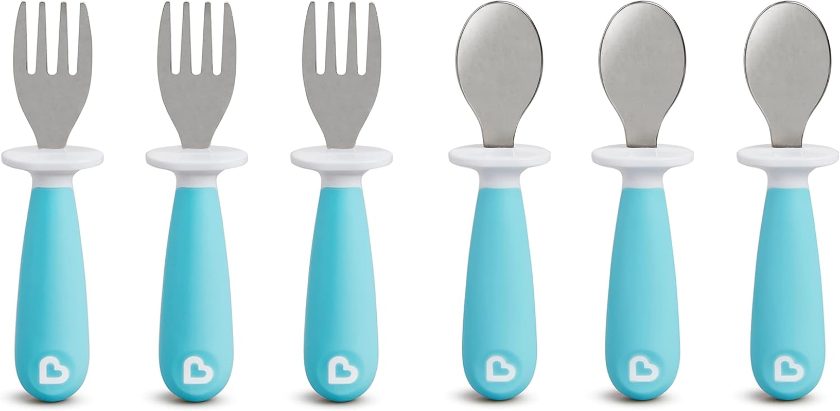 Munchkin 6 Count Raise Toddler Forks and Spoons, Blue (Pack of 1) image number 2
