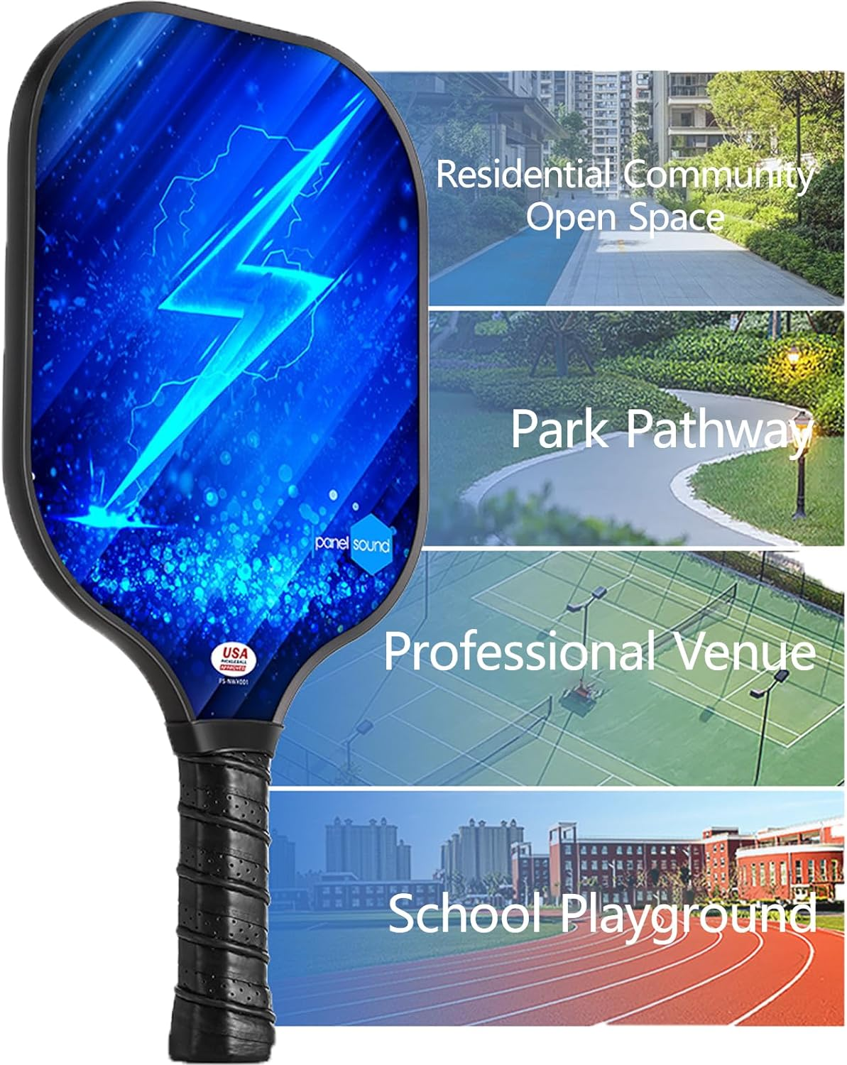 Pickleball Paddles Set, Lightweight Pickleball Rackets, Honeycomb Core Carbon Fiber Surface, Comfort Grip, 2 Pack Lightweight Racquets with 4 Pickle Balls 1 Bag image number 6