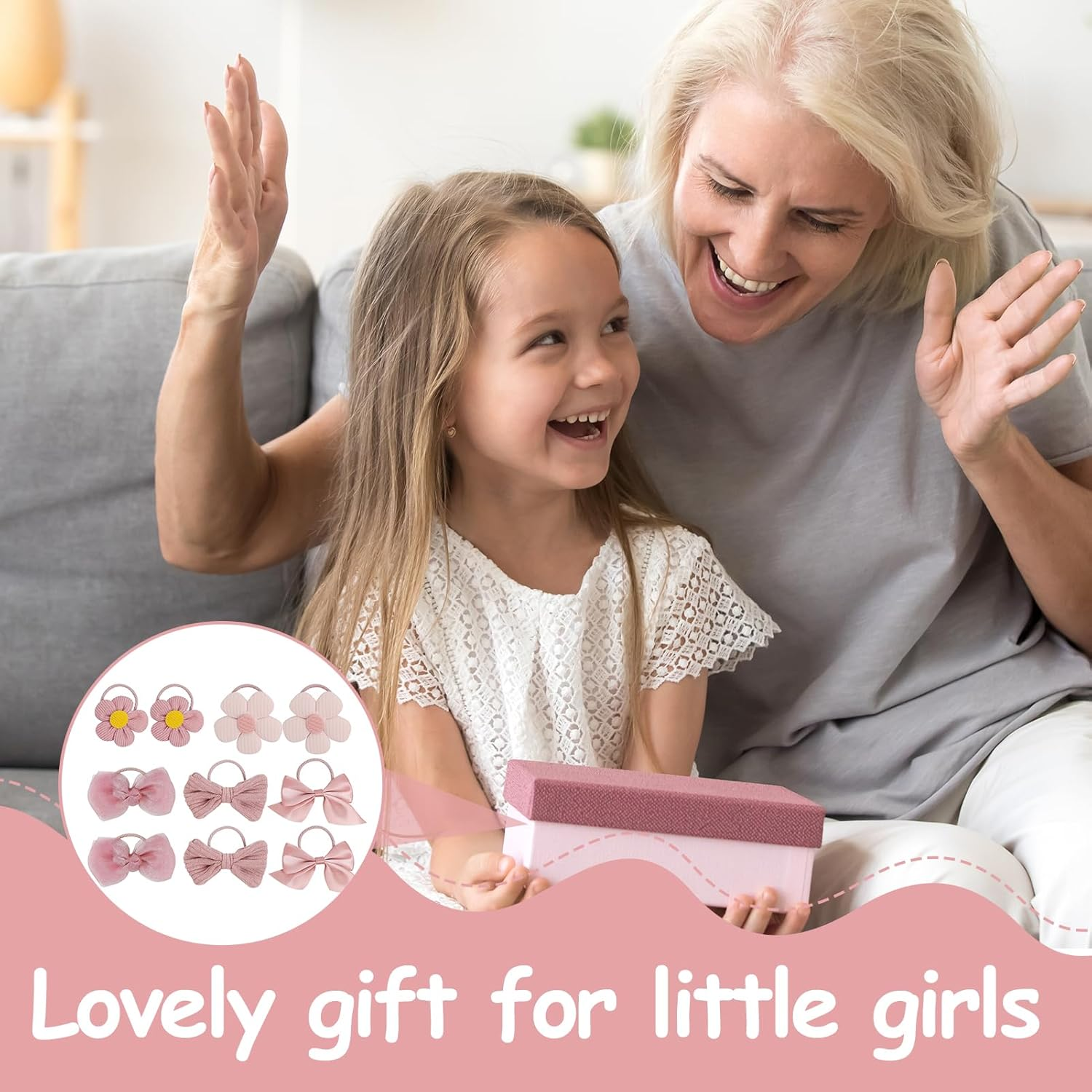 Hair Scrunchies Pink Bow, Pack of 10 Flower Small Hair Bows Hair Bows Girls Cute Bows Flowers Braid Scrunchie Bow Hair Scrunchie Women'S Styling Hair Accessories Girls