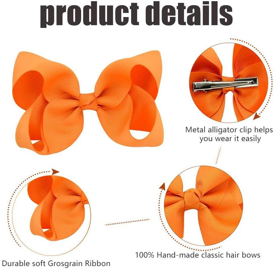 20Pcs Hair Bows Clips for Little Girls,3Inch Baby Hair Clips,Fully Lined Baby Hair Bows Clips,Infants Toddlers Kids Hair Styling Accessories for Fine Hair. image number 4