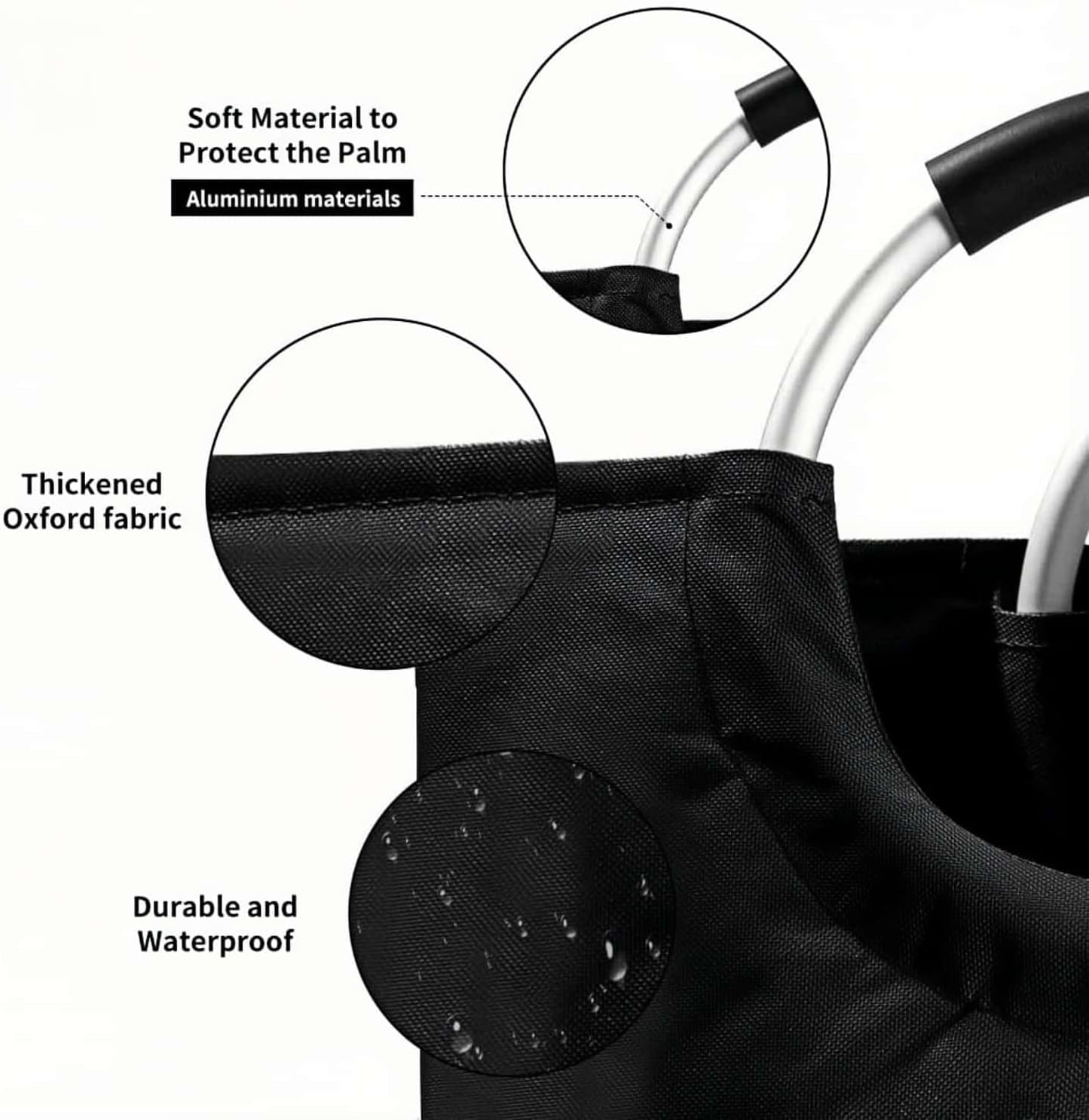 HOLADAWN 90L Large Collapsible Laundry Basket, Waterproof Tall Freestanding Clothes Hamper, Heavy Duty Dirty Laundry Bag