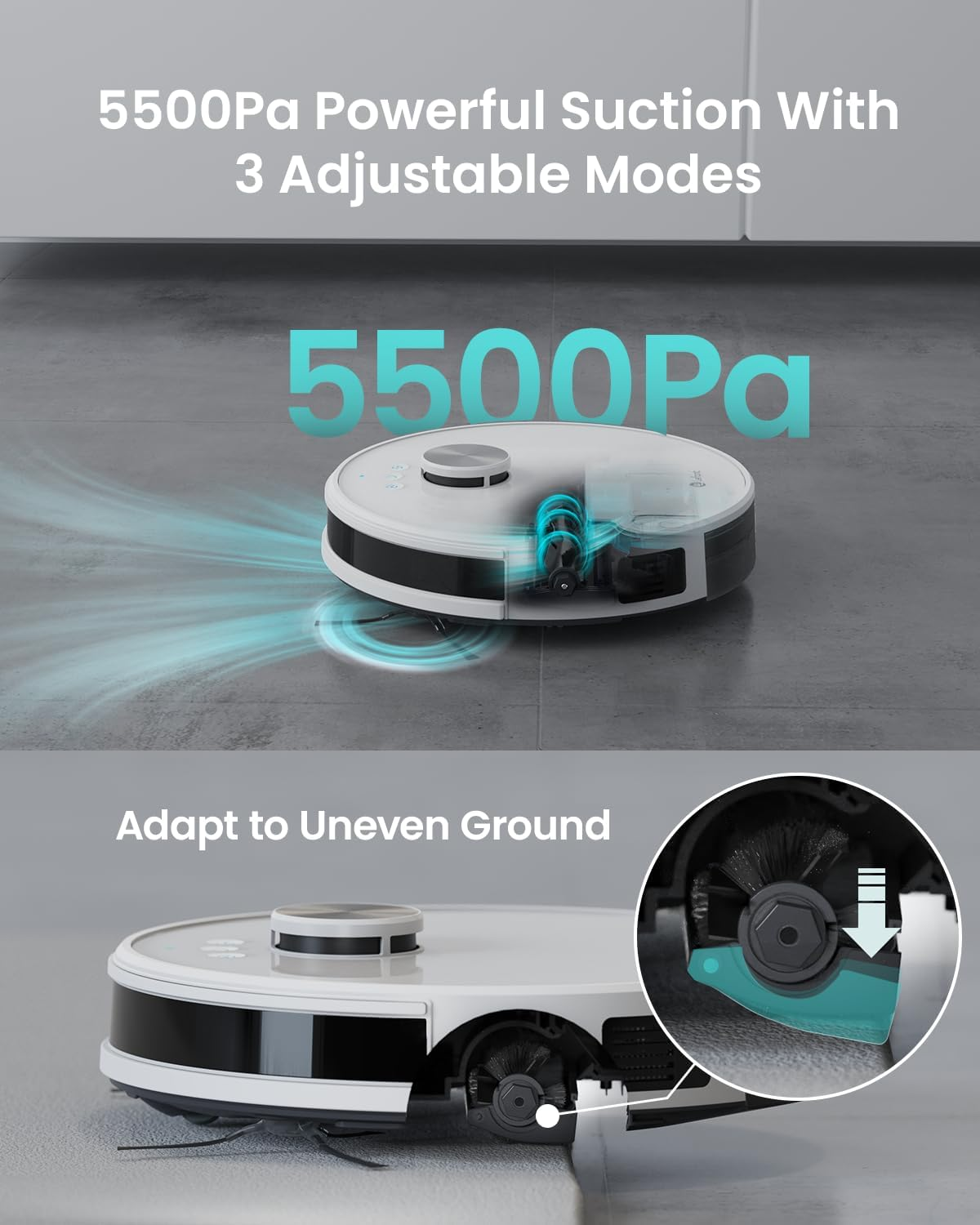 Lefant Robot Vacuum and Mop, Updated Mapping Dtof Navigation, Custom Cleaning, Multi-Floor Mapping, 4000Pa Powerful Suction, No-Go Zones, APP, Alexa & I Watch Control, Support 2.4G & 5G Wifi, M1 image number 3