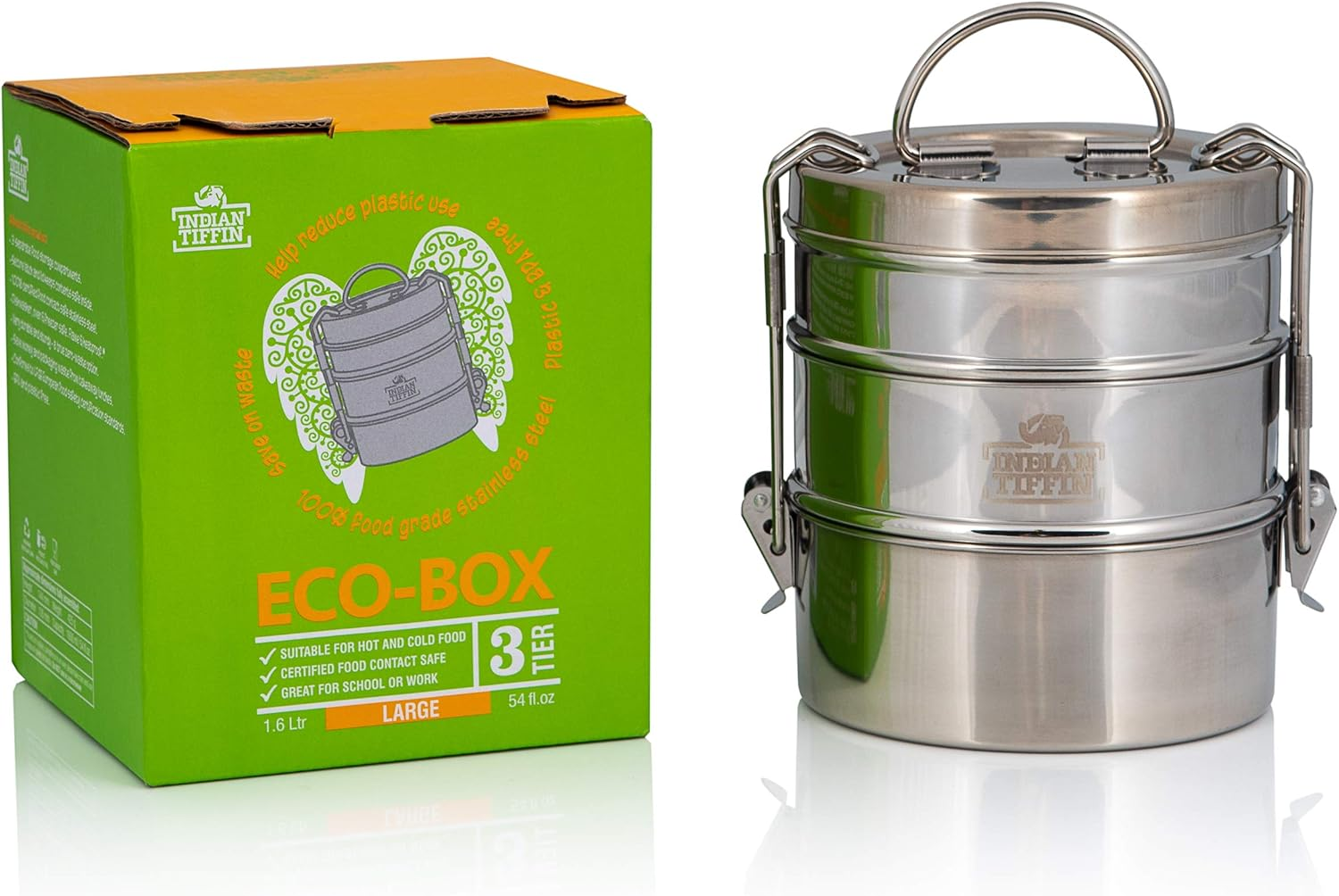3 Tier Indian-Tiffin Stainless Steel Large Tiffin Lunch Box image number 6