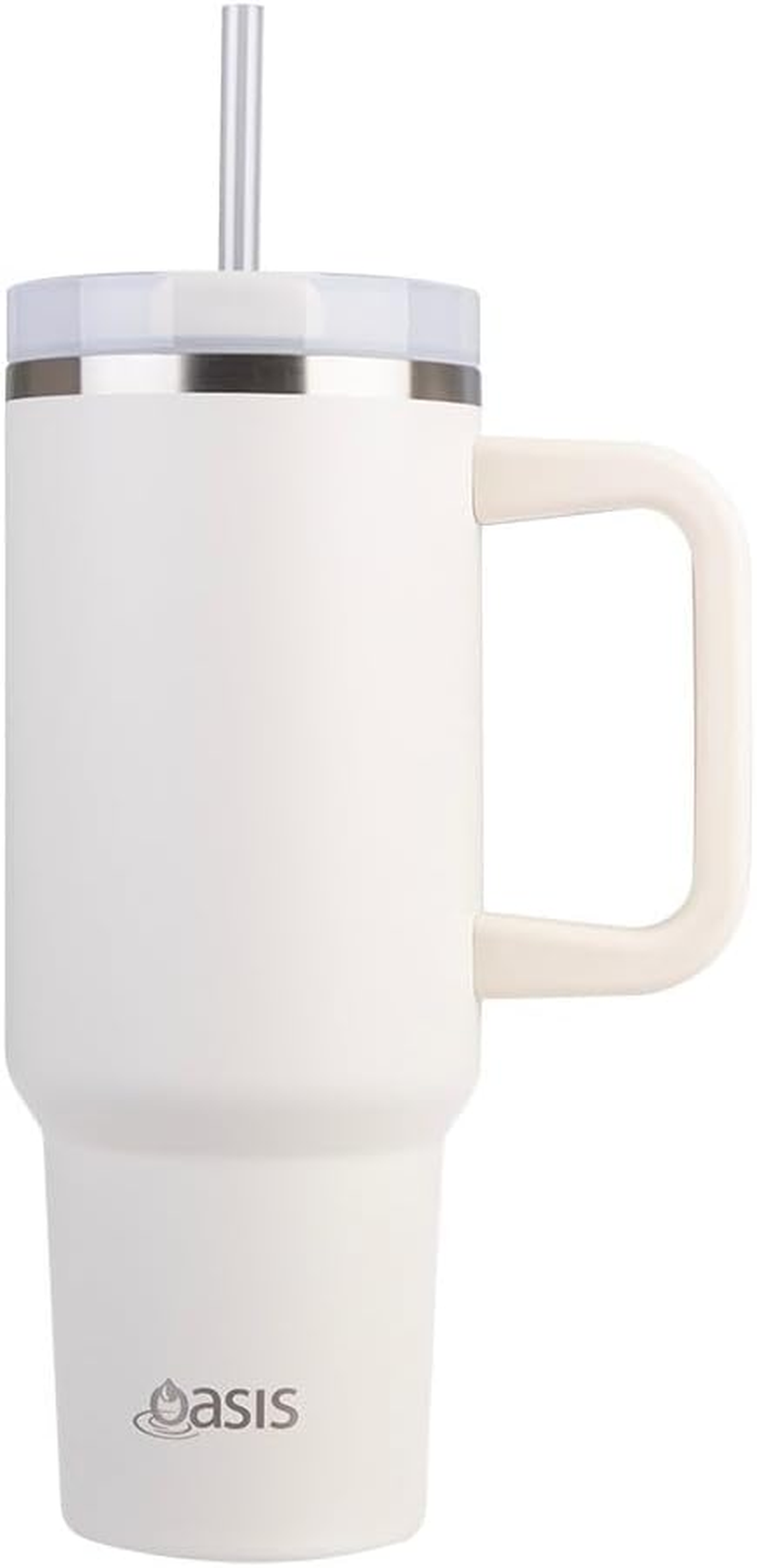 Oasis Stainless Steel Double Wall Insulated 'Commuter' Travel Tumbler 1.2 Litre - Alabaster