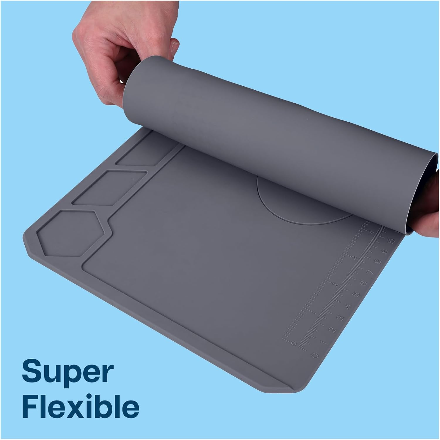 MMOBIEL Soldering and Repair Mat Silicone - 35 X 22 Cm Heat-Resistant up to 500&deg;C (932&deg;F) &ndash;Workbench Mat for Soldering, Cell Phone and Electronics &ndash; Silicone Soldering Mat with Heat Insulation &ndash; Grey