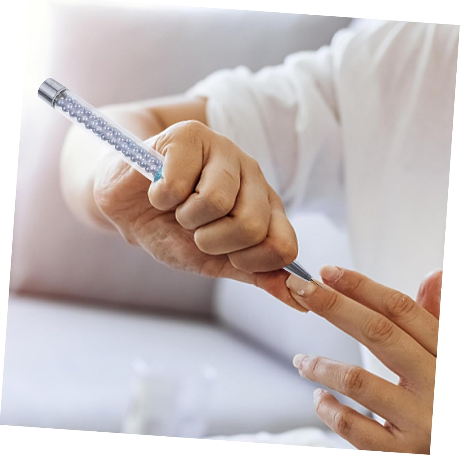 IWOWHERO Manicure Brush Professional Nail Art Pen for Salon Home Blue Nail Art Tool image number 4