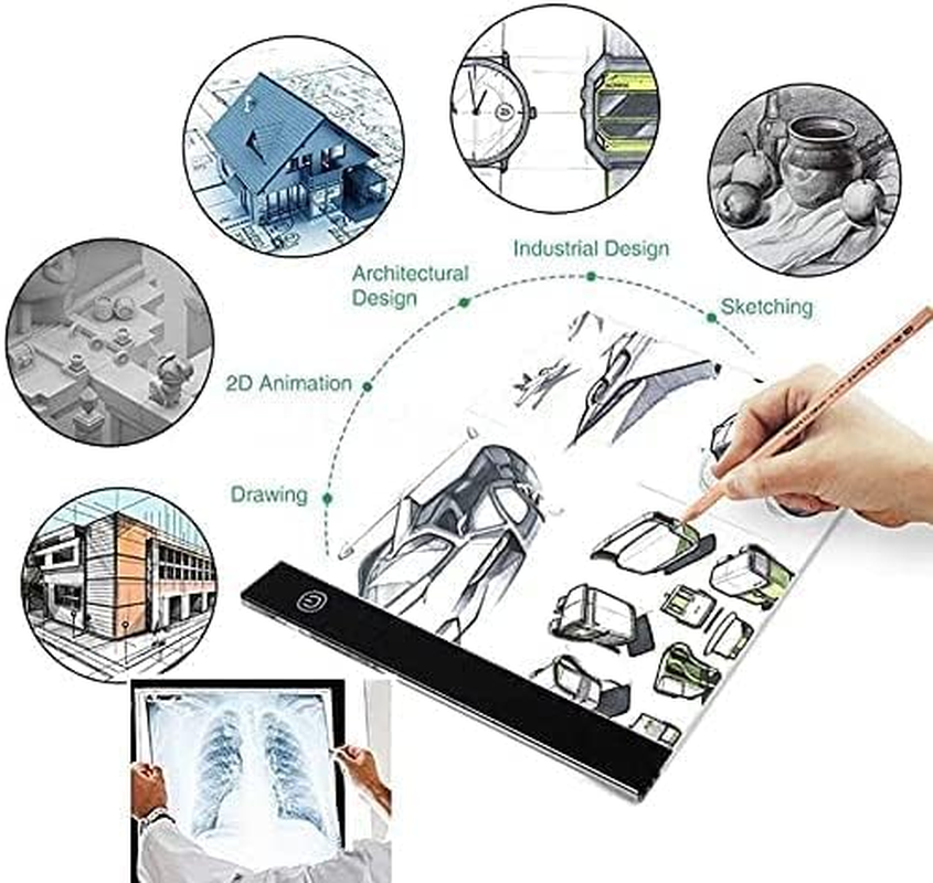 A4 Ultra-Thin Portable LED Light Box Tracer USB Power LED Artcraft Tracing Light Pad Light Box for Artists,Drawing, Sketching, Animation image number 2