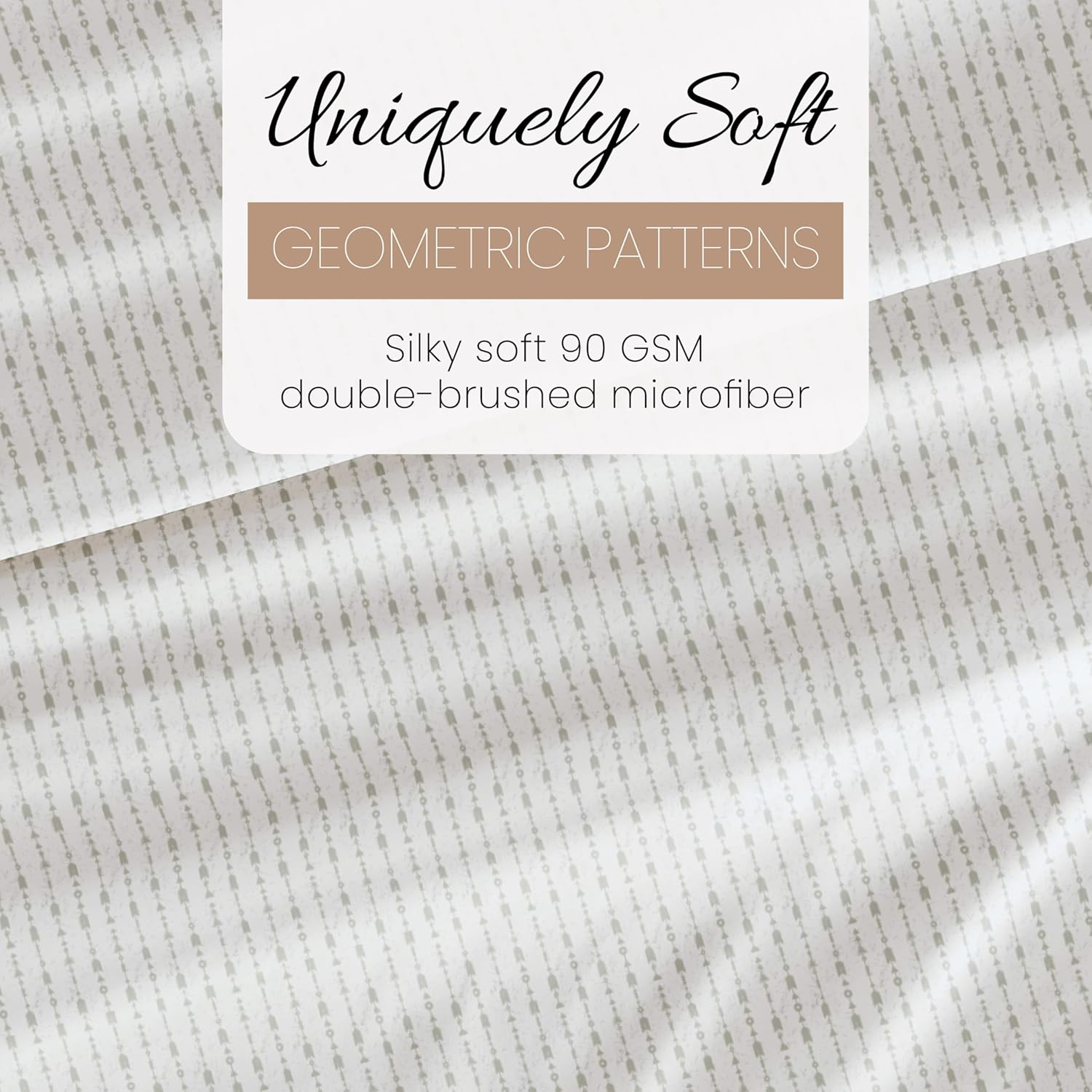 Linen Market 4 Piece King Bedding Sheet Set (Light Gray Arrows) - Sleep Better than Ever with These Ultra-Soft & Cooling Bed Sheets for Your King Size Bed - Deep Pocket Fits 16" Mattress image number 1