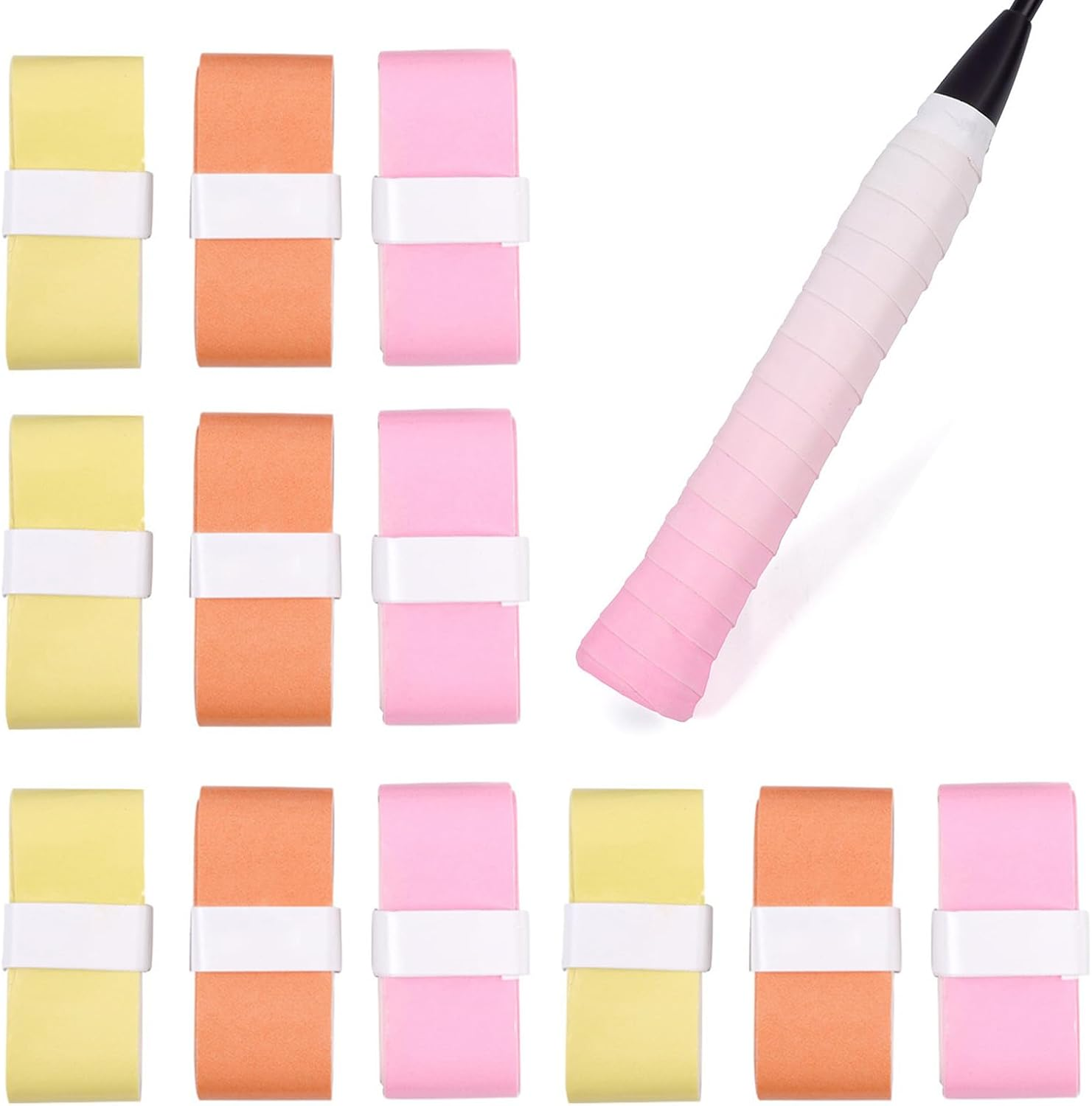 Tennis Overgrip (12 Pcs) - Precut & Dry Feel Tennis Grip Tape - anti Slip High Performance Racket Overgrip for Men & Women - Gradient Color image number 1
