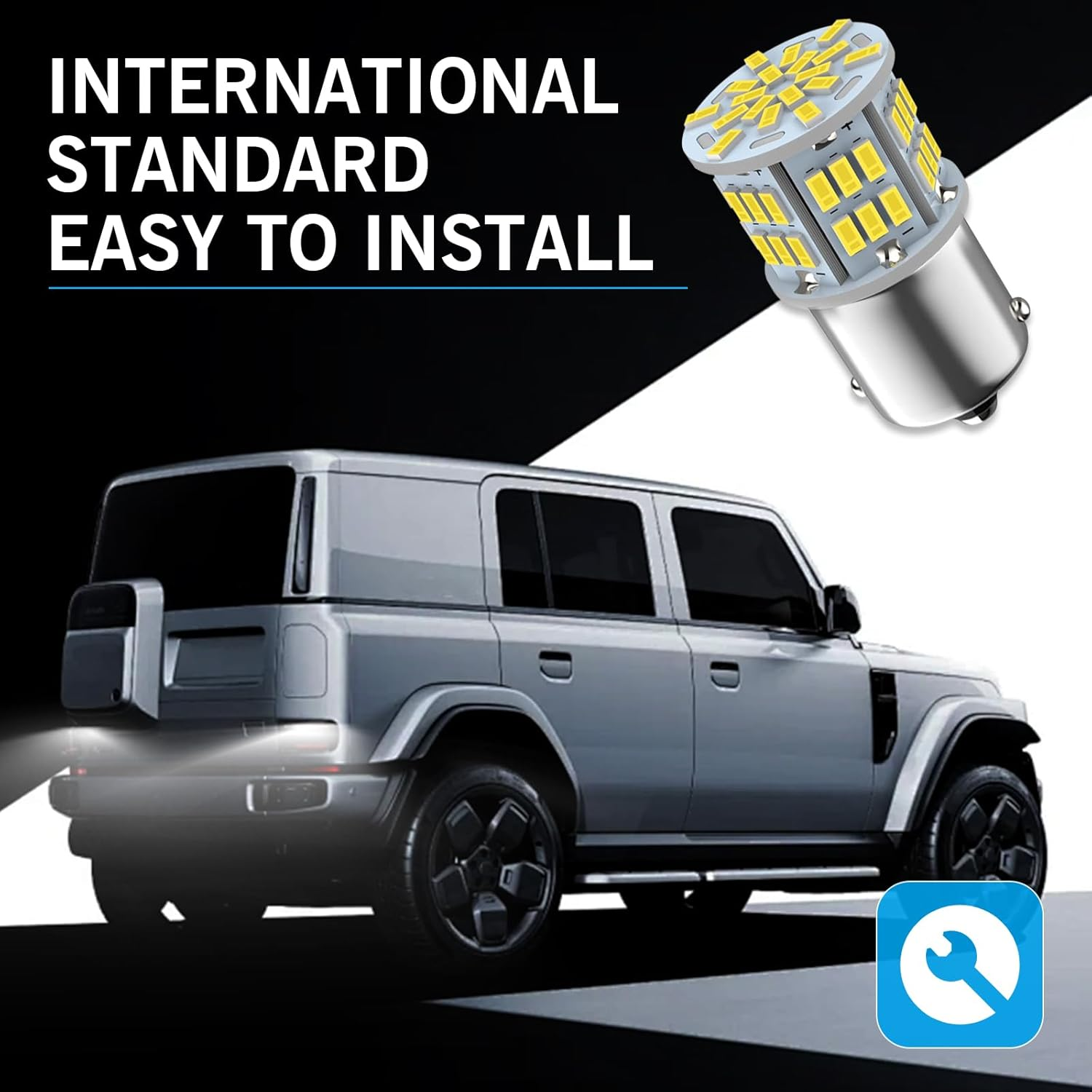 Waswale 2 PCS 1156 LED Bulb Reversing Light, Single Contact 6800K Super Bright Turn Signal Bulb, 1141 1003 7506 BA15S Bulb, Universal for Most Cars (White) image number 1