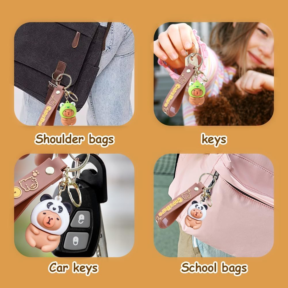Capybara 2 X Cartoon Animal Shaped Keychain, Keychain for Bag Accessories, Birthday Gift for Children image number 6