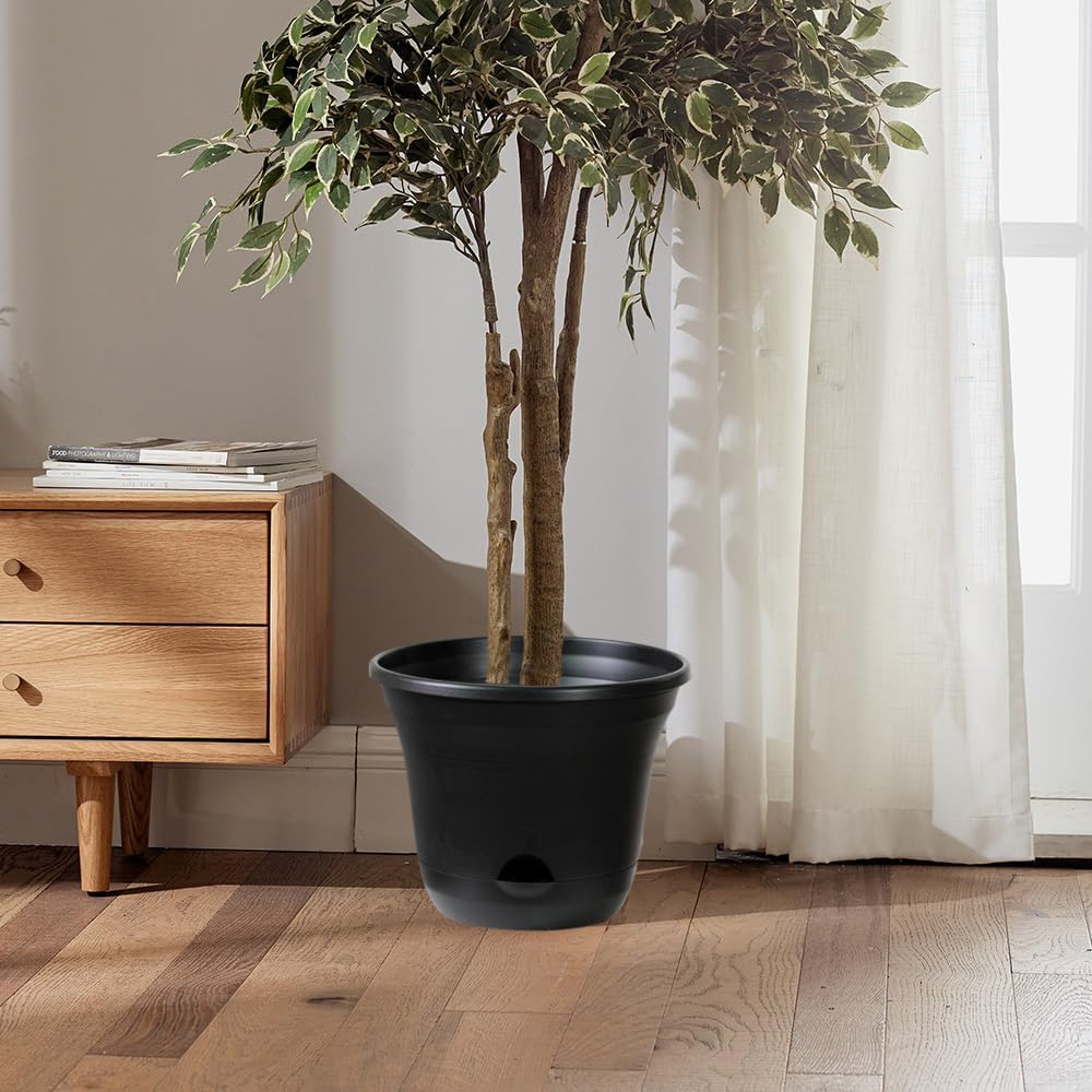 San Marino Lazy Planters - Self Watering Plant Pot Charcoal - Large Planter - Indoor & Outdoor (1 X 35Cm) image number 4