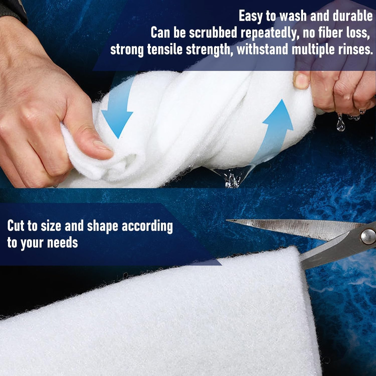 Dual Density Aquarium Filter Sponge Pad, 3M X 12Cm Aquarium Filter Media Roll for Fish Tank, Pond Filter Pad, Aquarium Filter Floss, High-Efficiency Filter Cotton for Clean & Healthy Water image number 5