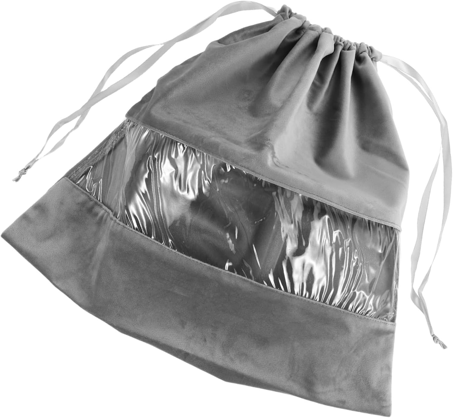 Healvian Dustproof Transparent Hair Dryer Bag with Drawstring Closure Storage Pouch for Travel and Home Organization Versatile for Hair Tools Clothes and Small Items Grey