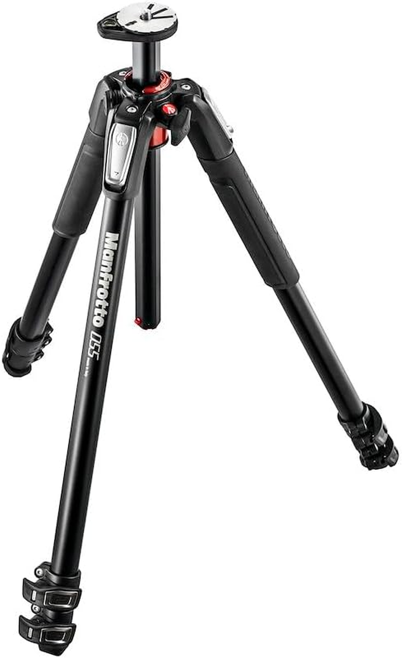 Manfrotto 055 Stable, Precise Manfrotto 055 Aluminium 3-Section Photo Tripod, with Horizontal Column, Black (MT055XPRO3) image number 2