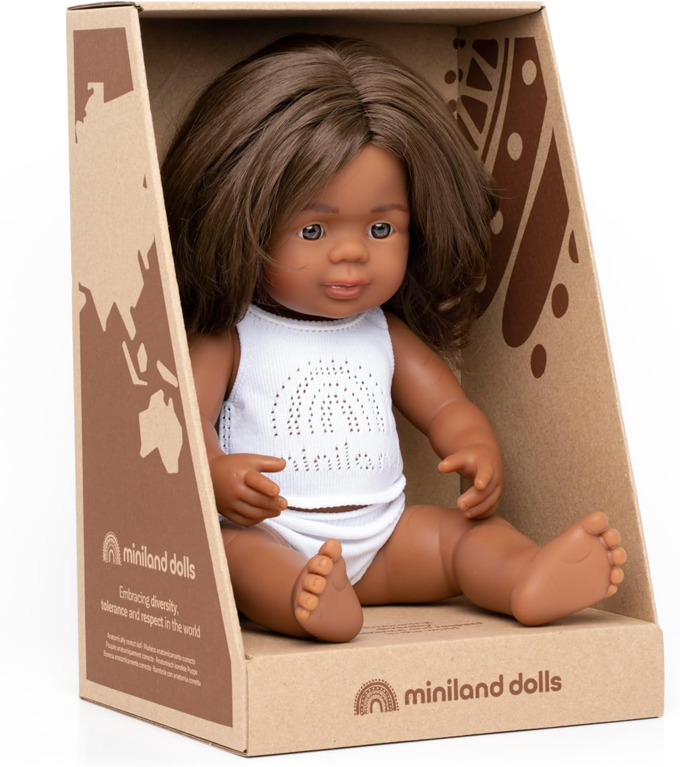 Miniland - Baby Doll - Aboriginal Girl 38Cm
