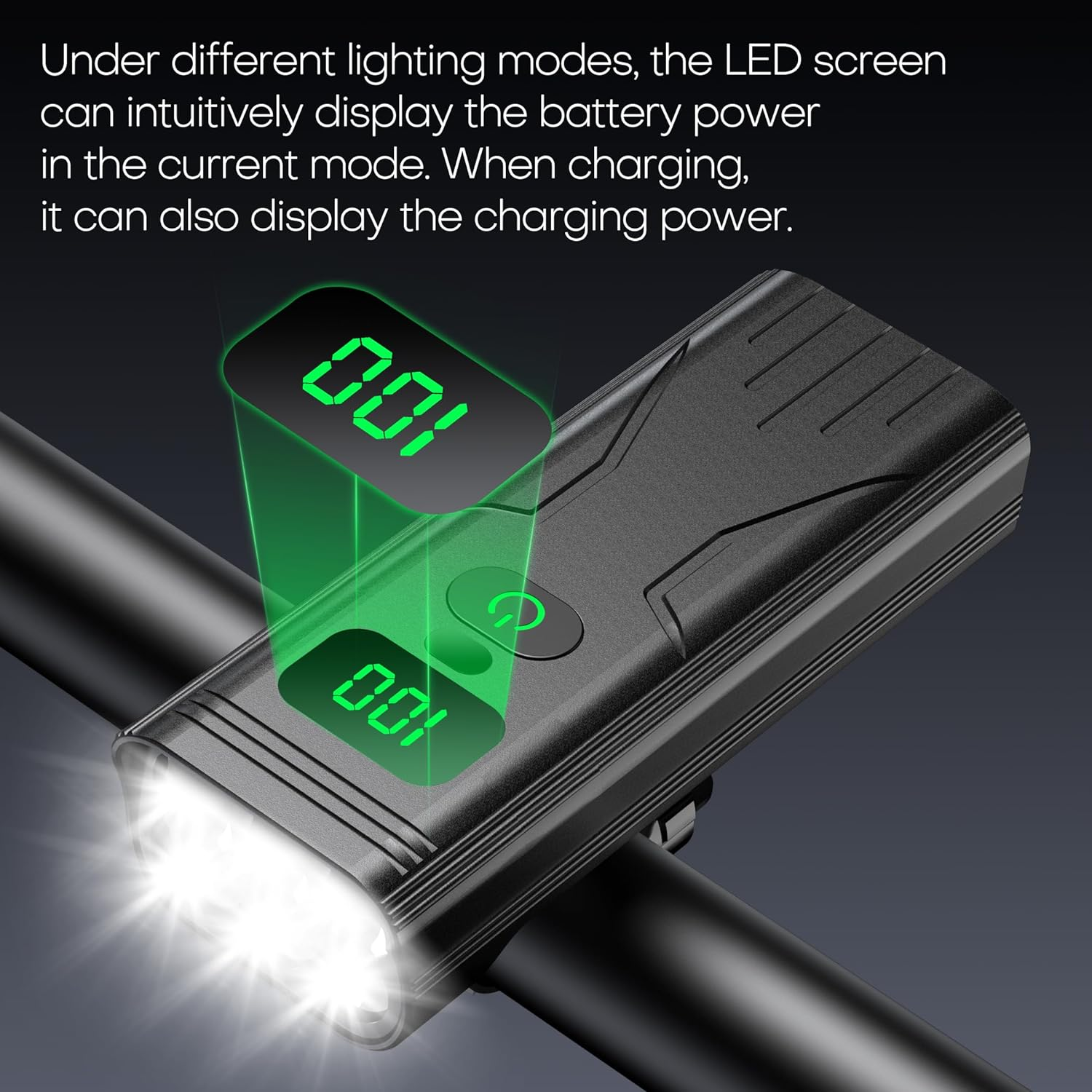 Sawjay New 4400 Mah Battery 9000 Lumen Bike Lights Set with Display, 6 LED Lights Super Bright Bike Headlight and Back Taillight, IPX6 Waterproof and Birthday Gifts for Men Women Mom Dad image number 5