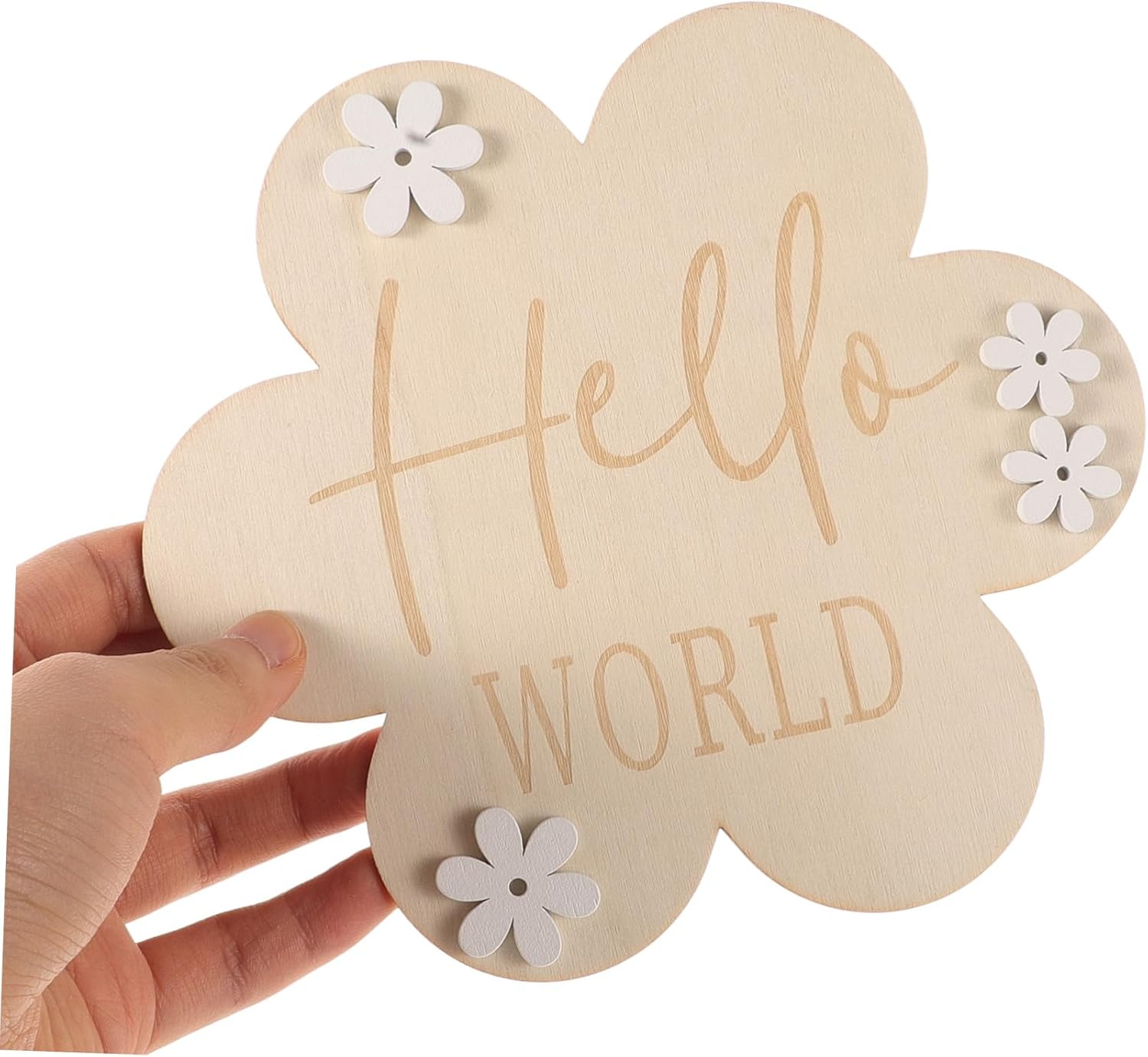 2Pcs Wood Milestone Discs for Newborn Photos Month Cards Birth Announcements Shower Props for Monthly Growth Record image number 3