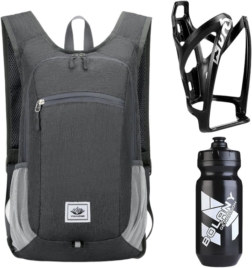 ZGCXRTO Bicycle Backpack Ultralight Hydration Backpack Bicycle MTB Waterproof Backpacks 15L & 610ML Bicycle Bottle Lightweight Drink Holder Water Bottle Holder Mountain Bikes Road Bike Sports Backpack image number 4